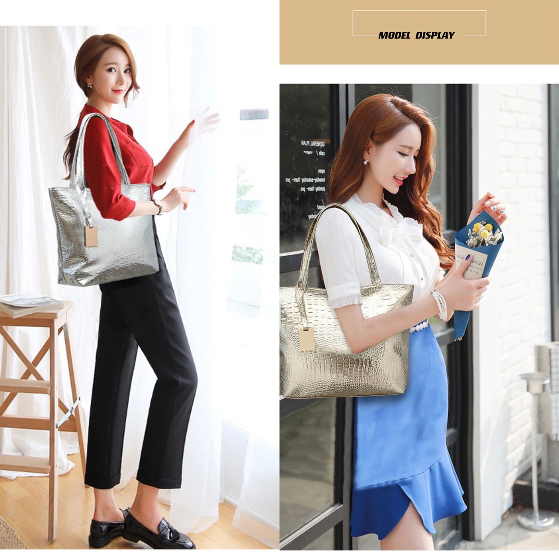 Pu Leather Tote Bag, custom tote bag with logo imprint 4