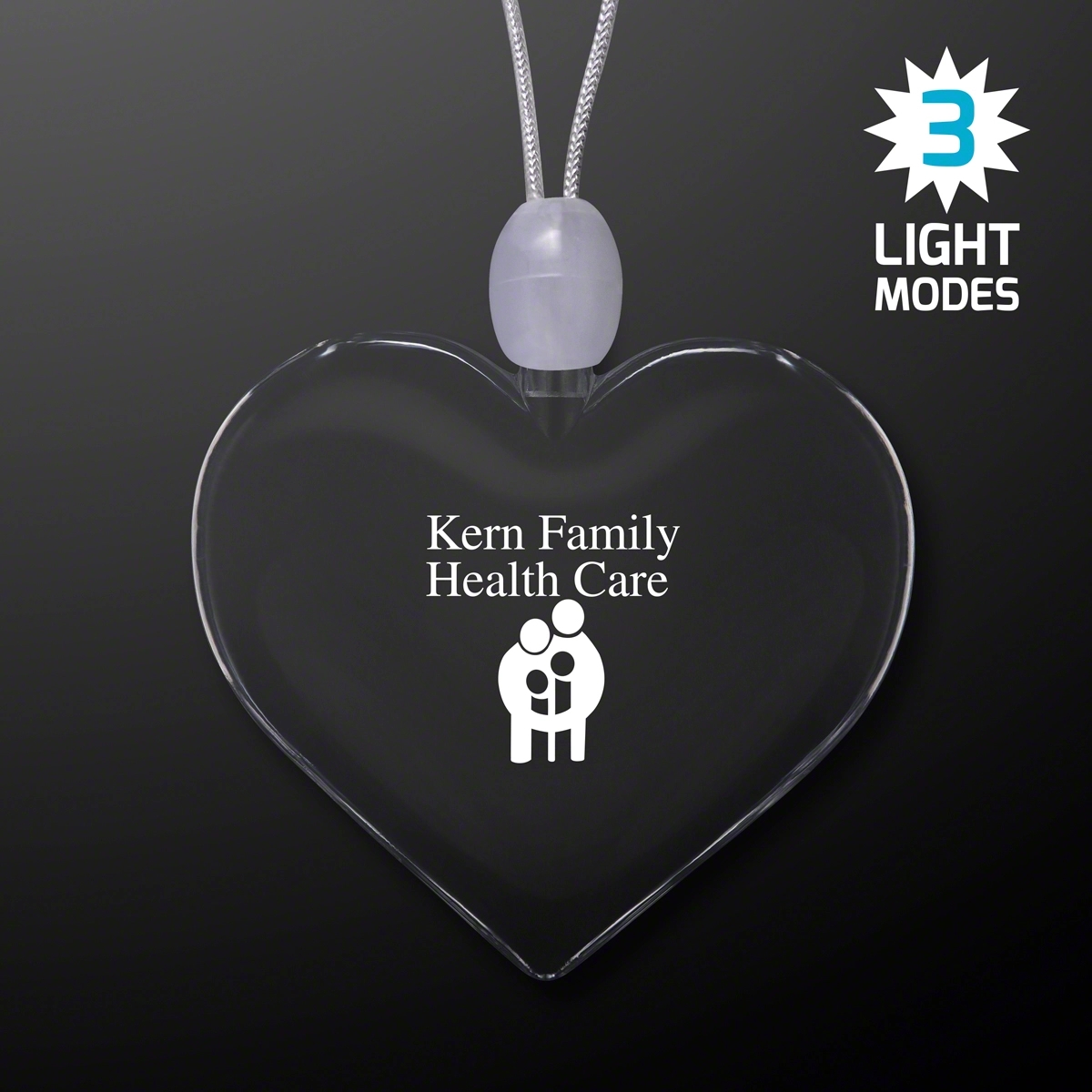 Light Up Acrylic Heart Necklace 10