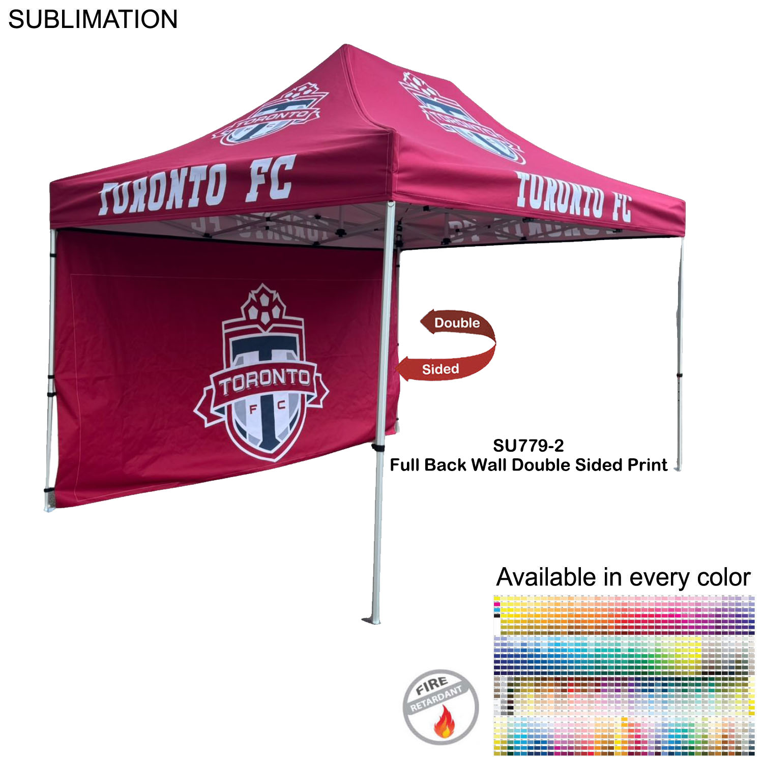 48Hr Quick Ship - Full 15' Back Wall for 10x15 Tent Kit, Sublimated, Double Sided Print 2