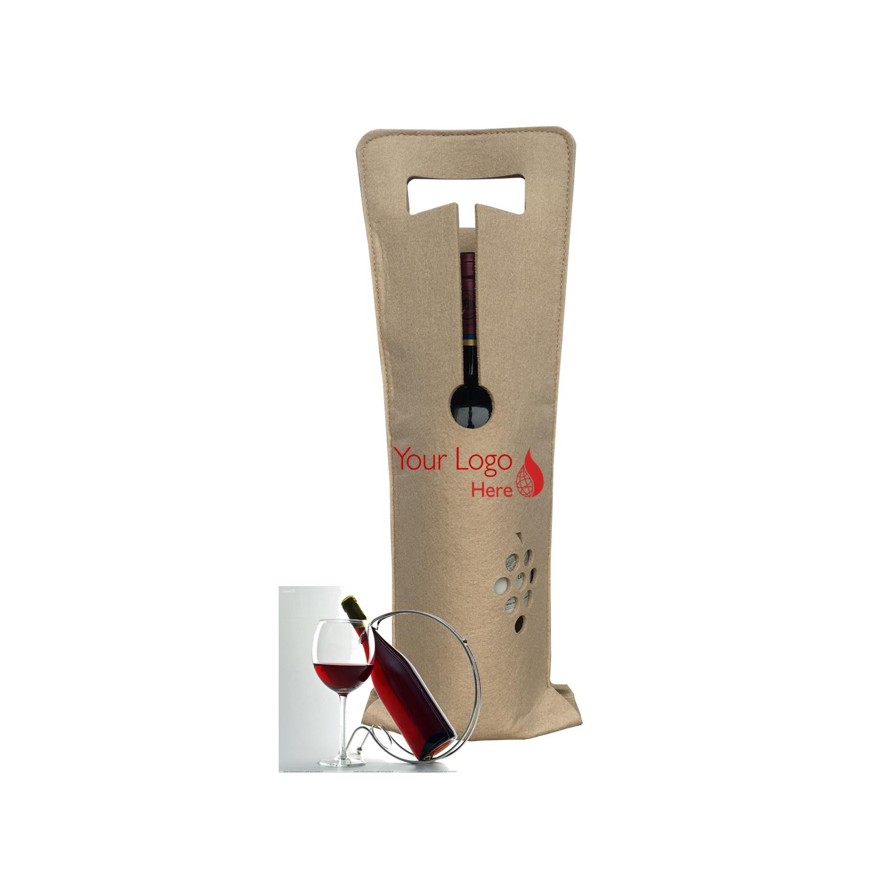 Felt Wine Tote Bag, custom tote bag with logo imprint 4