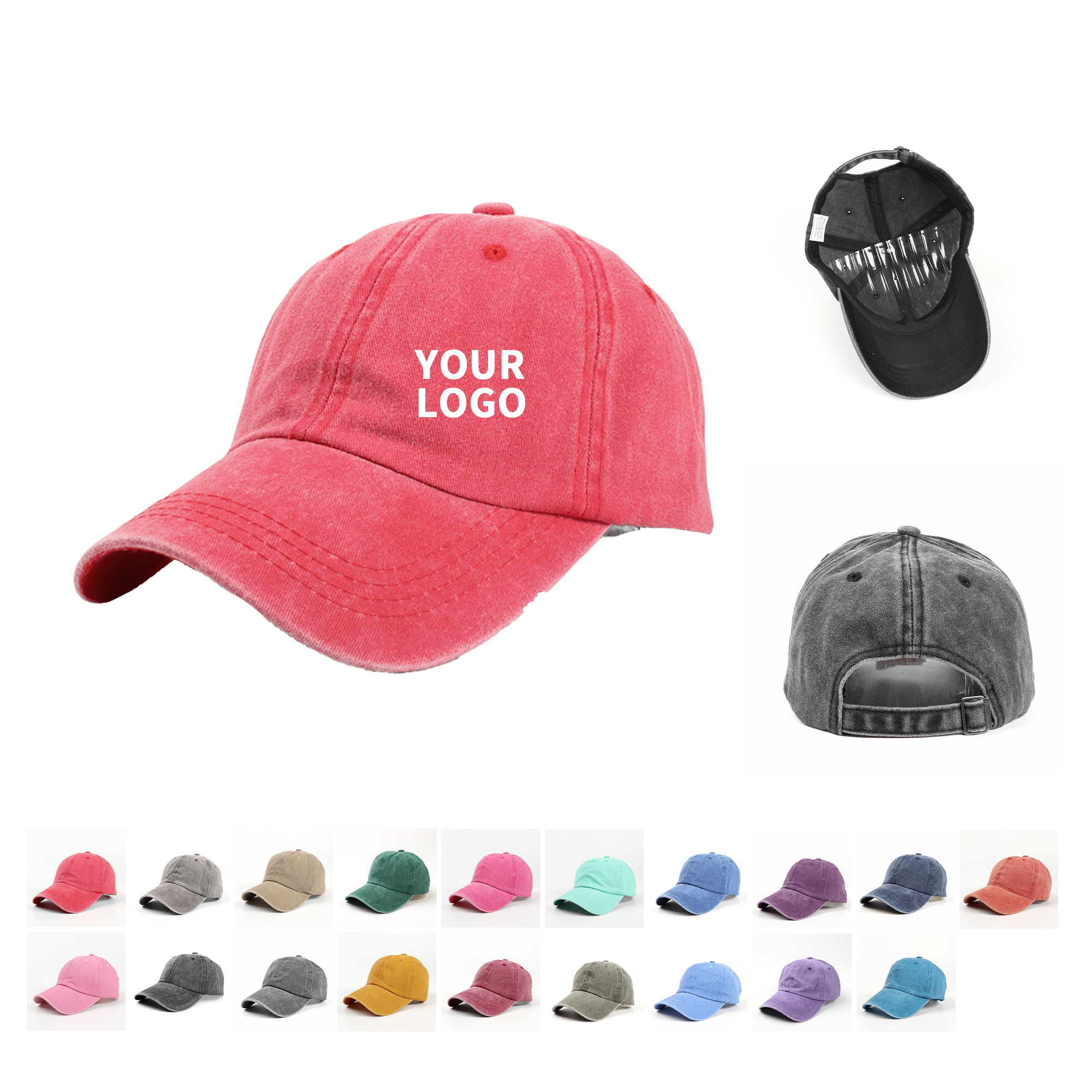 Washed Cotton Dad Cap 22" Circumference 19