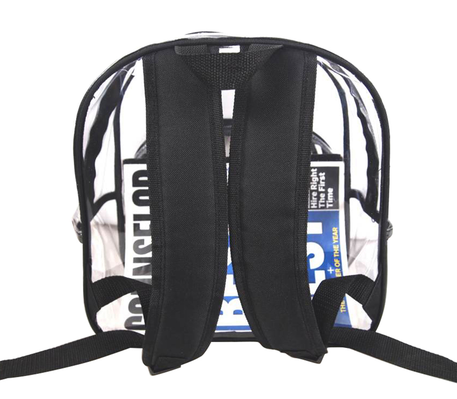 Clear Bag PVC Transparent Backpack with Soft Front Pocket 2