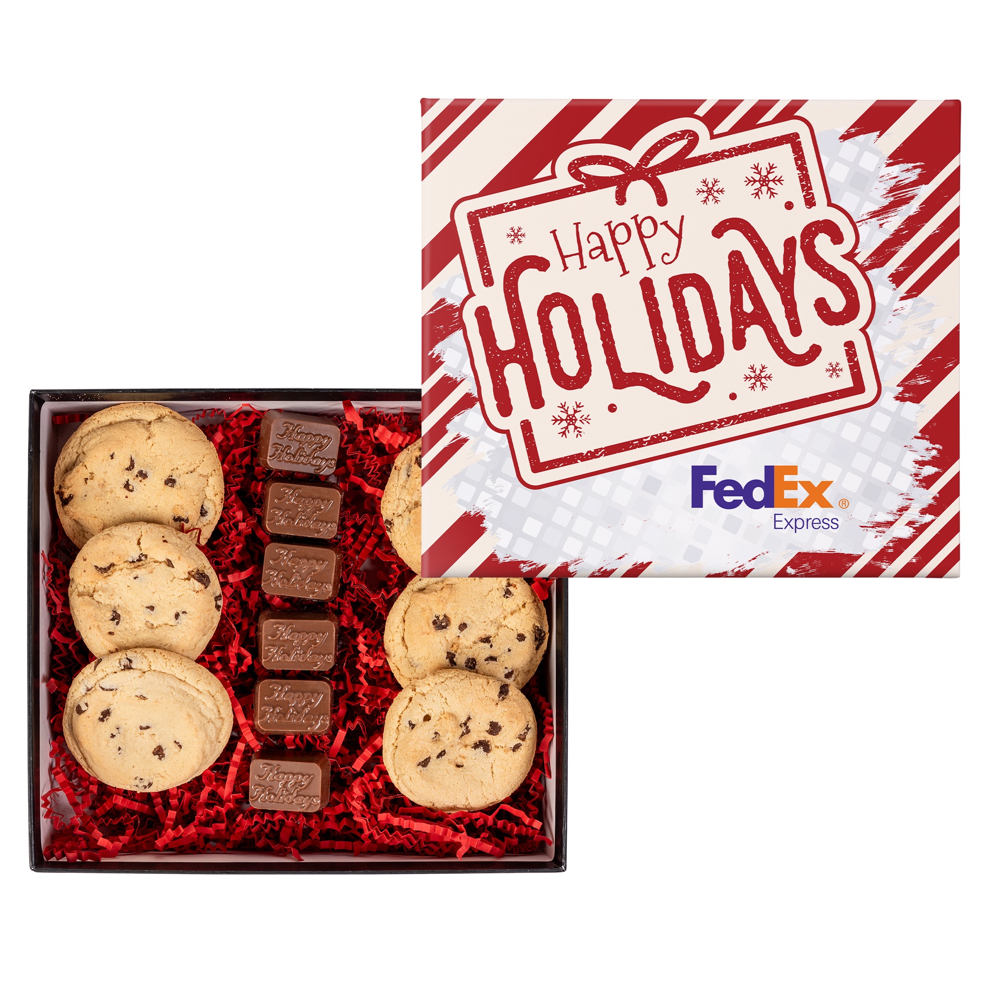 Chocolate Chip Cookies and Molded Chocolates in Gift Box 1