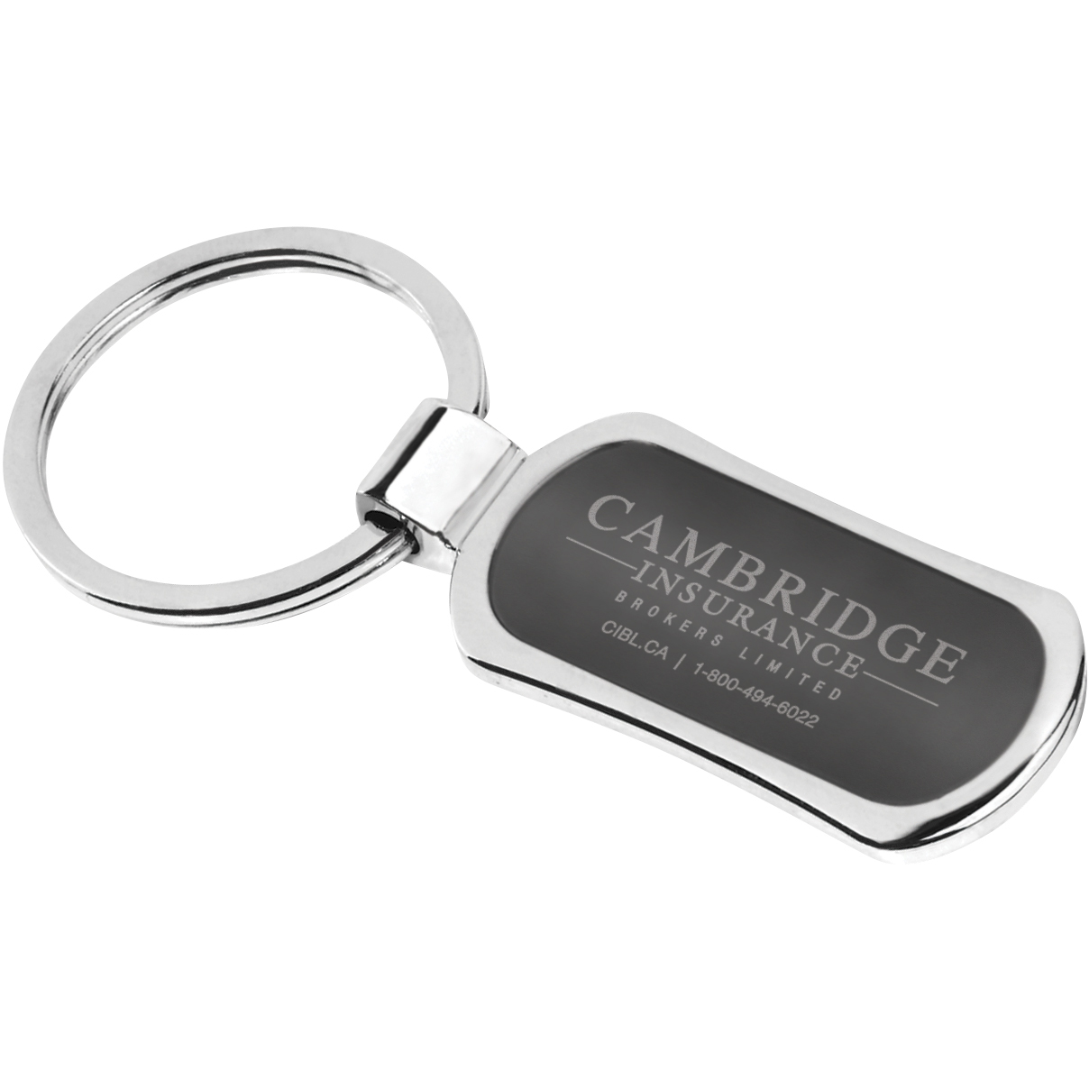 Chrome Finish Gunmetal Inset Gianna Key Holder w/ Chrome Finish (3 1/2"x 1") 1