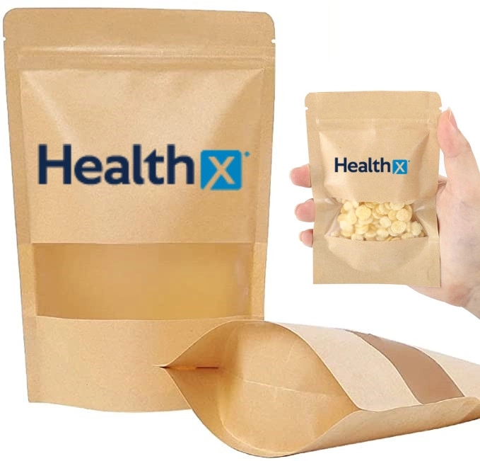 3.5" x 5.5" Kraft Paper Stand Up Zip Lock Food Storage Bags 2