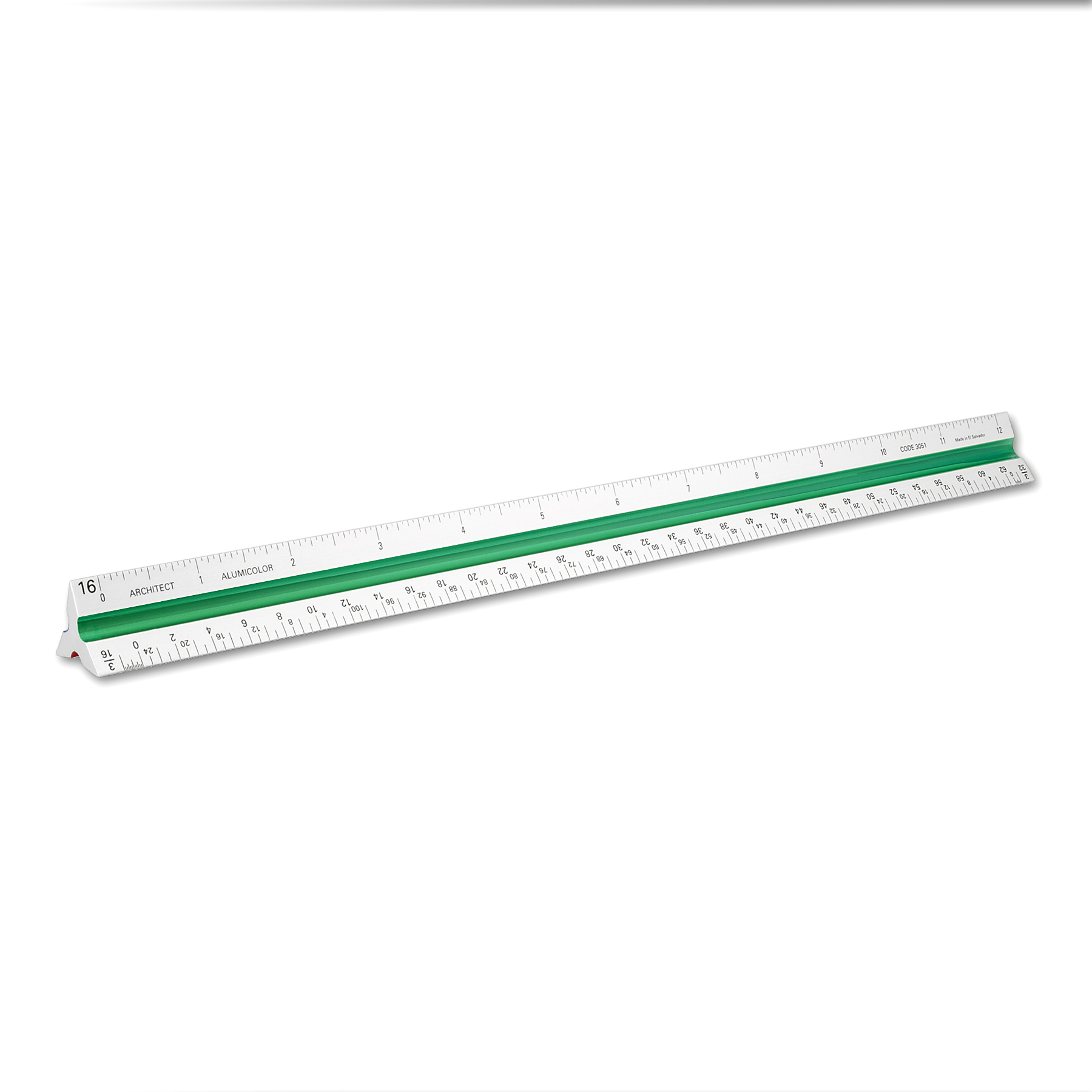 12" Color-coded Architect Solid Triangular Scale - Aluminum 3