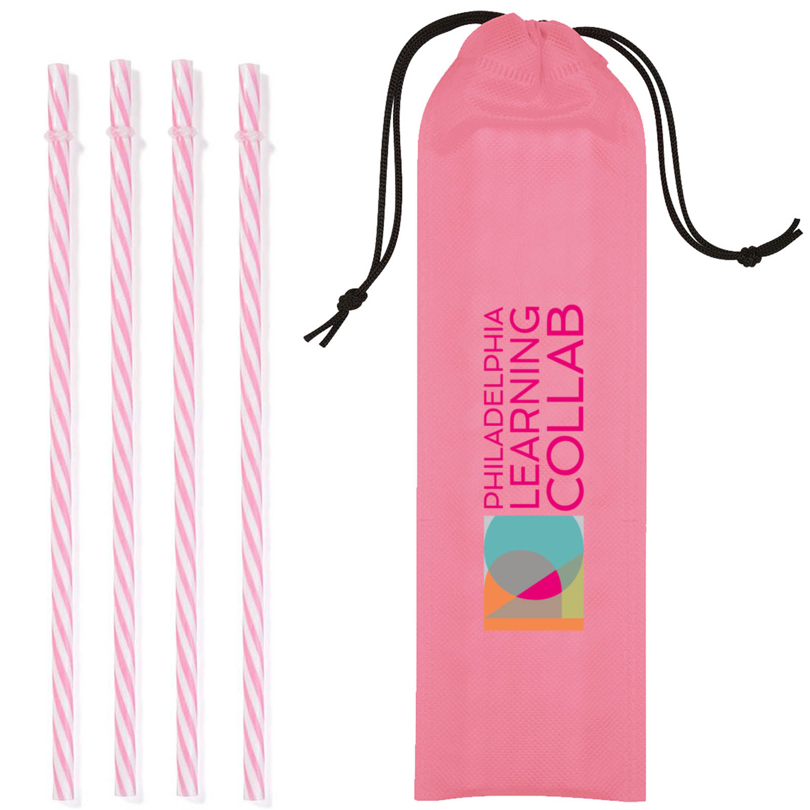 Reusable PP Straw in Full Color Drawstring Pouch 8