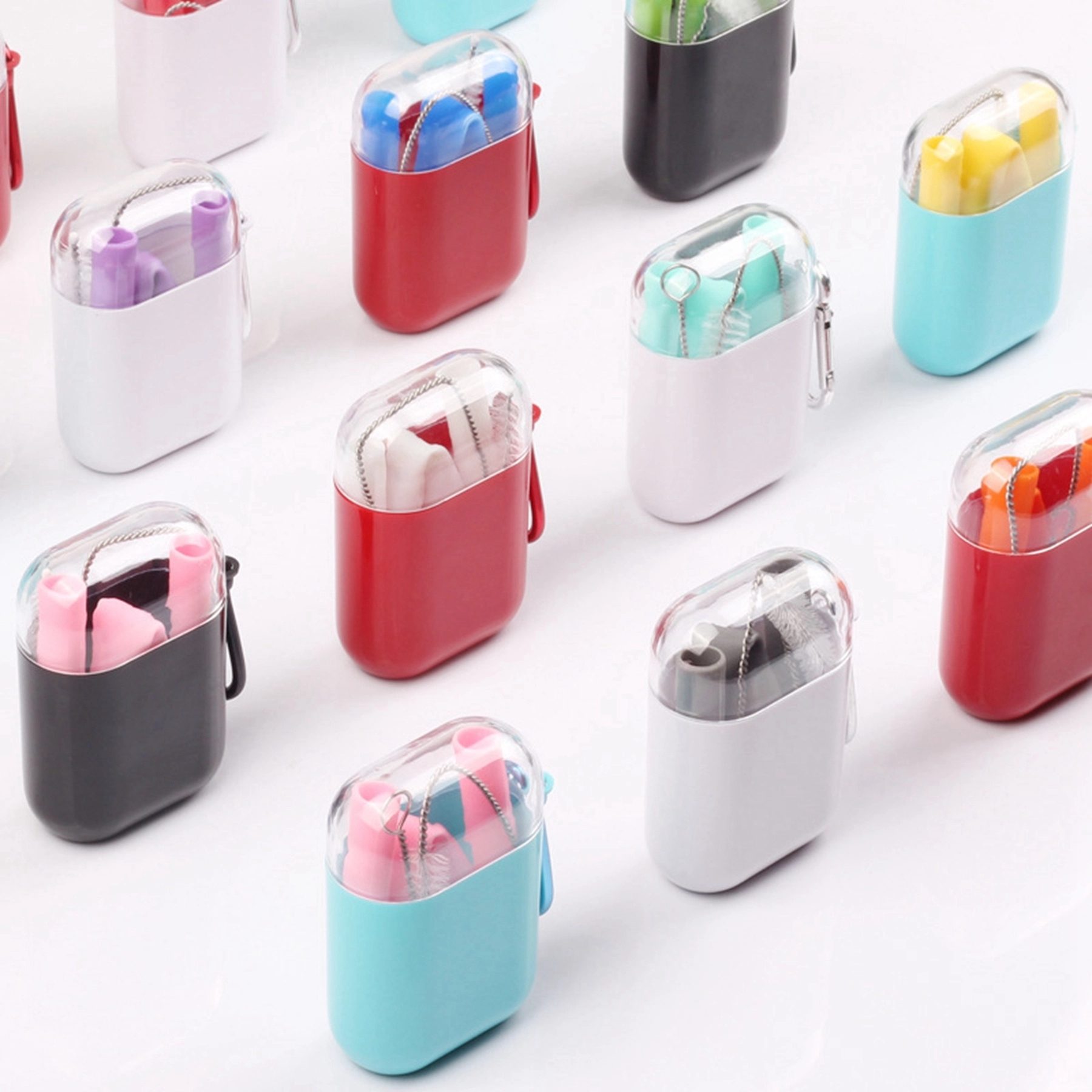 Collapsible Silicone Straw Set with Transparent Box 7