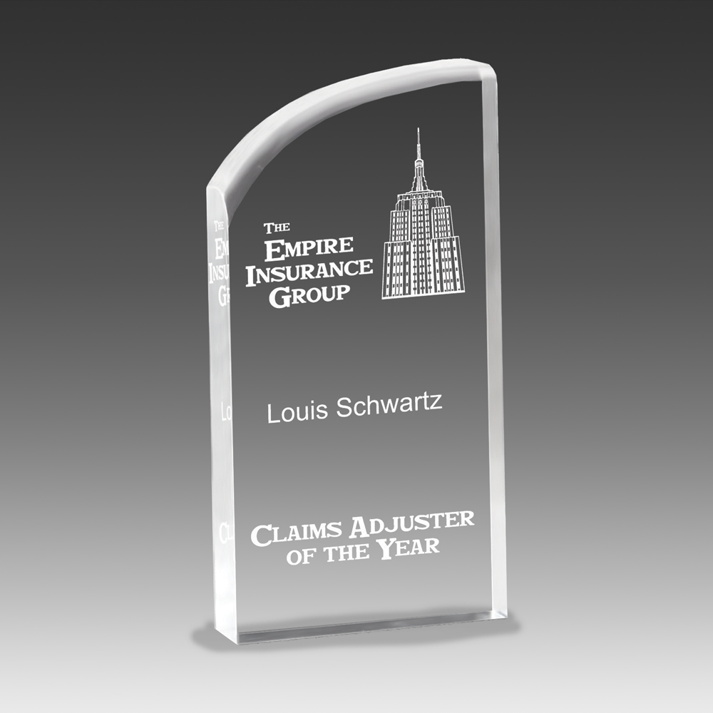 VAE Award w/Smooth Curved Accent (3"x7"x1") 2