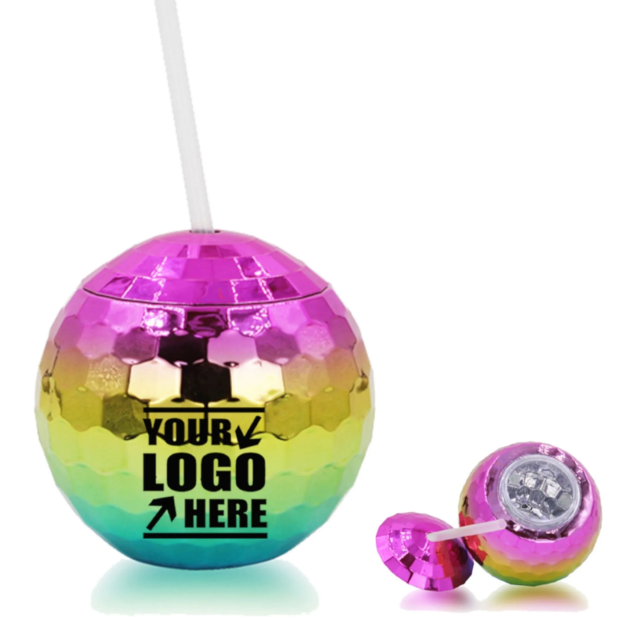 20 OZ Colorful Disco Ball Cup With Straw 3