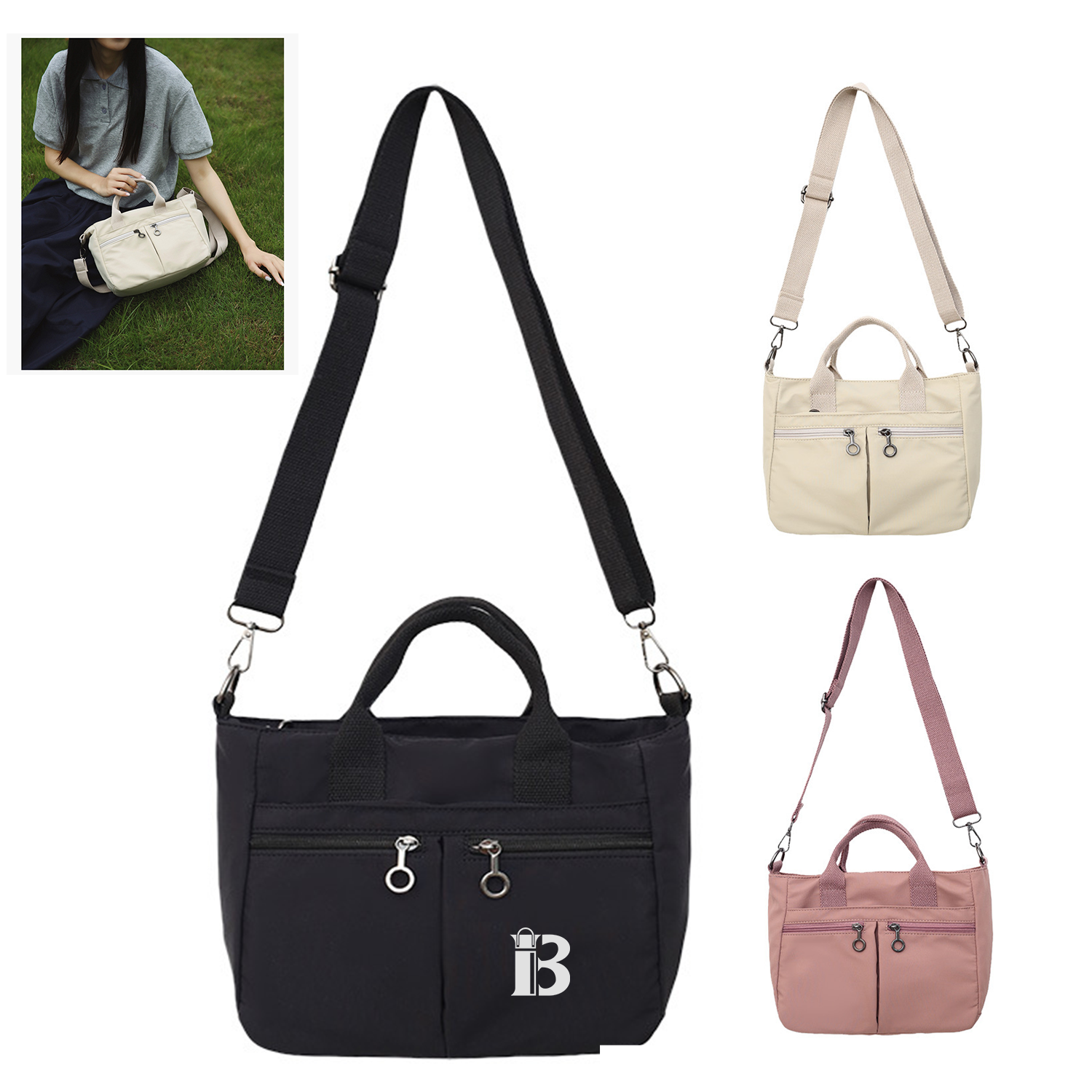 Nylon Lightweight Crossbody Tote Bag 10