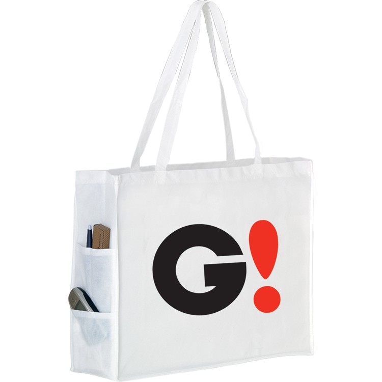 Non-woven Shoulder Tote with Side Pockets