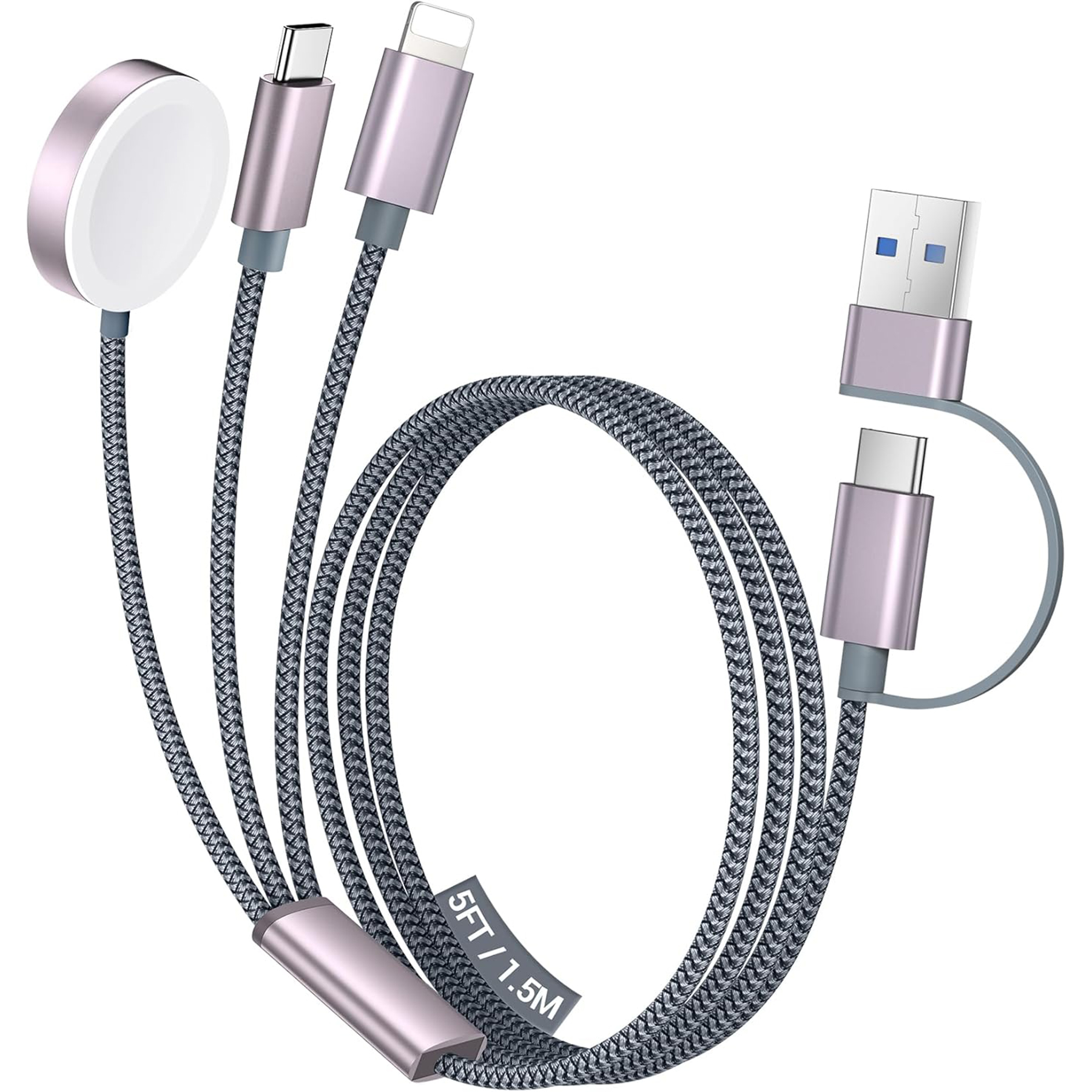 3 in 2 USB C Cable Multi Charging Cable Cord 4