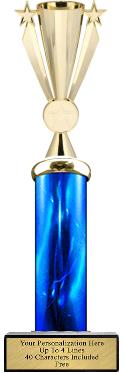 TROPH-EASE Trophy, 18" 1 column, Wood Base 1