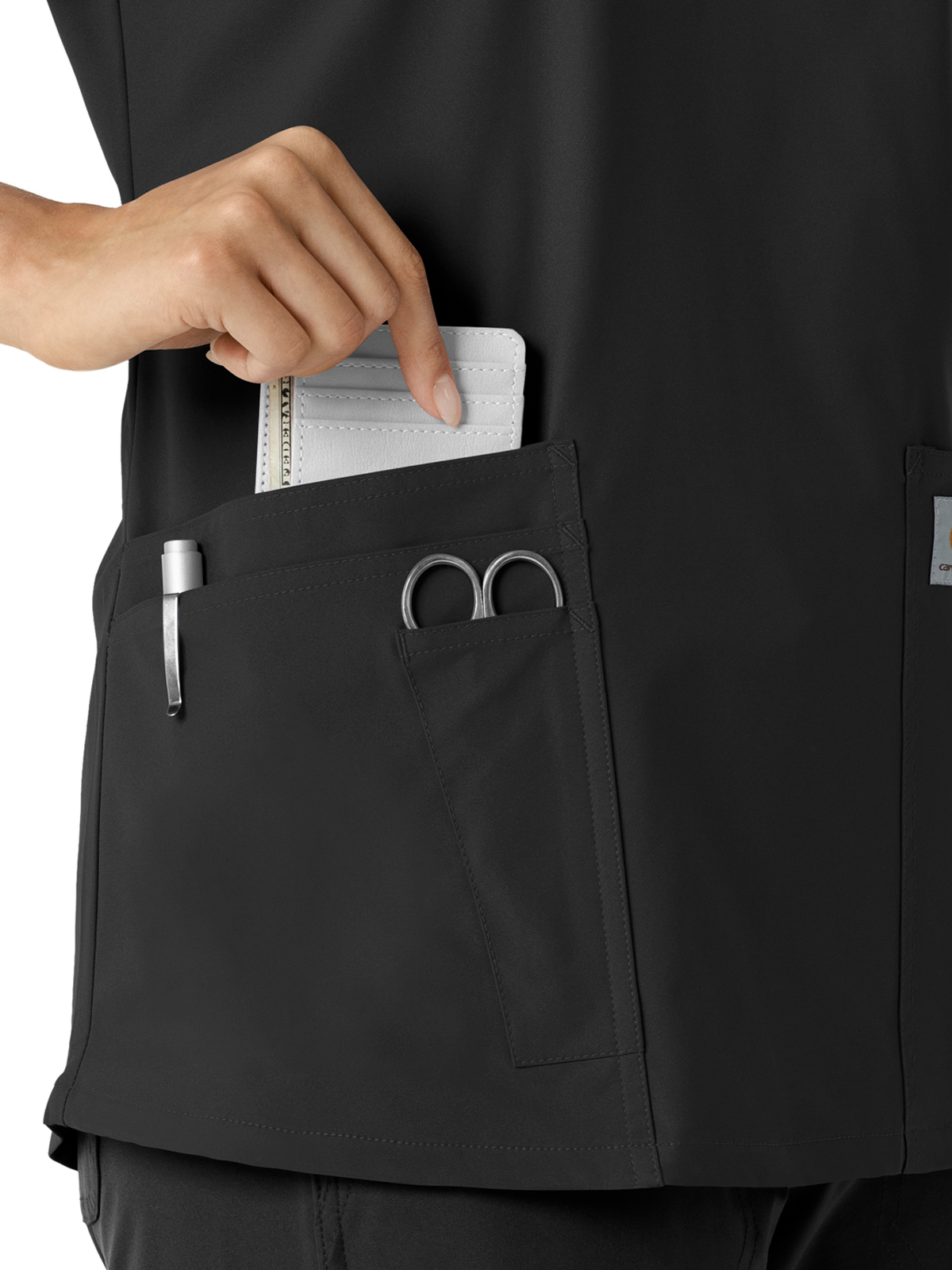 Carhartt Force Essentials Women's Four-Pocket V-Neck Knit Panel Top