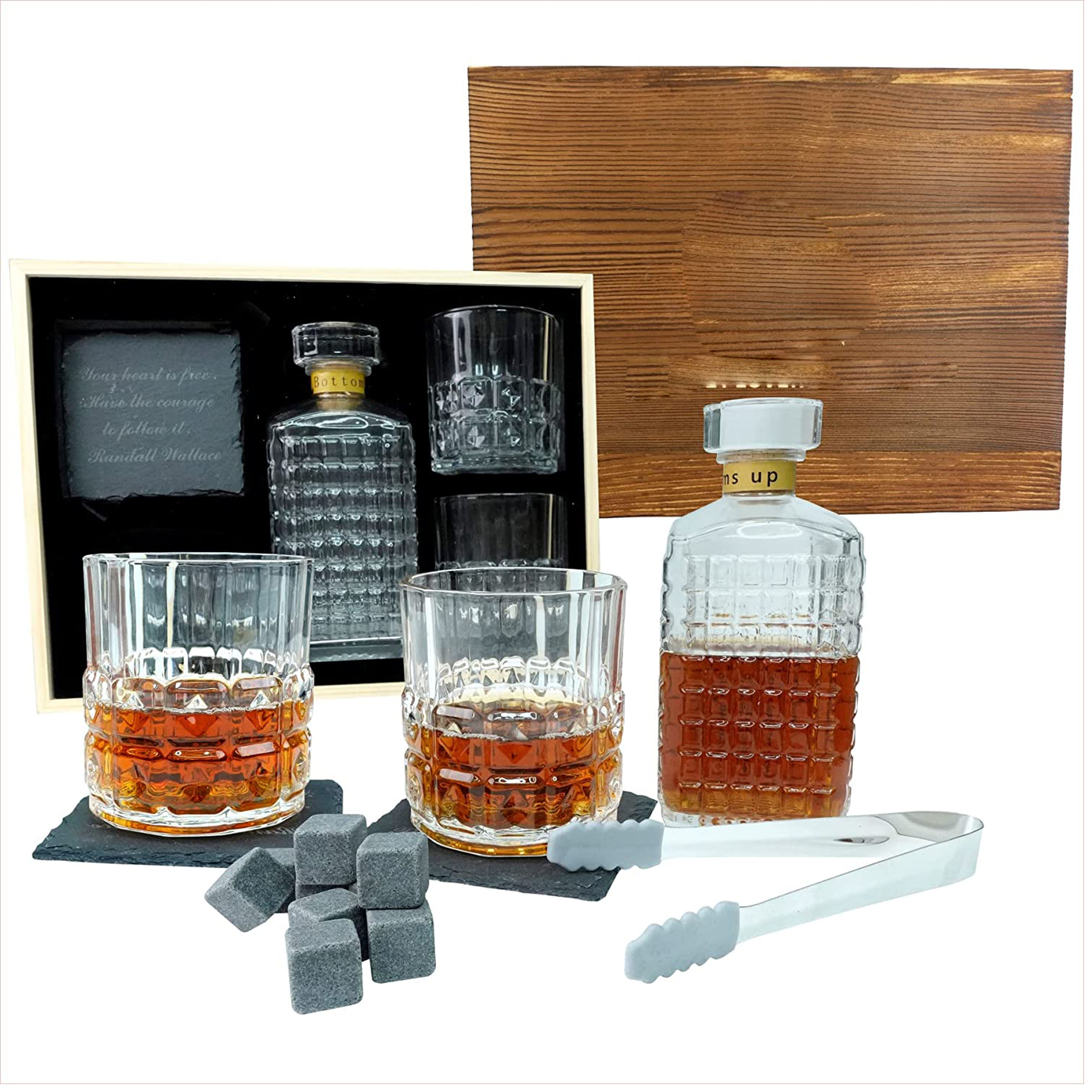 Whiskey Decanter Set with Glasses
