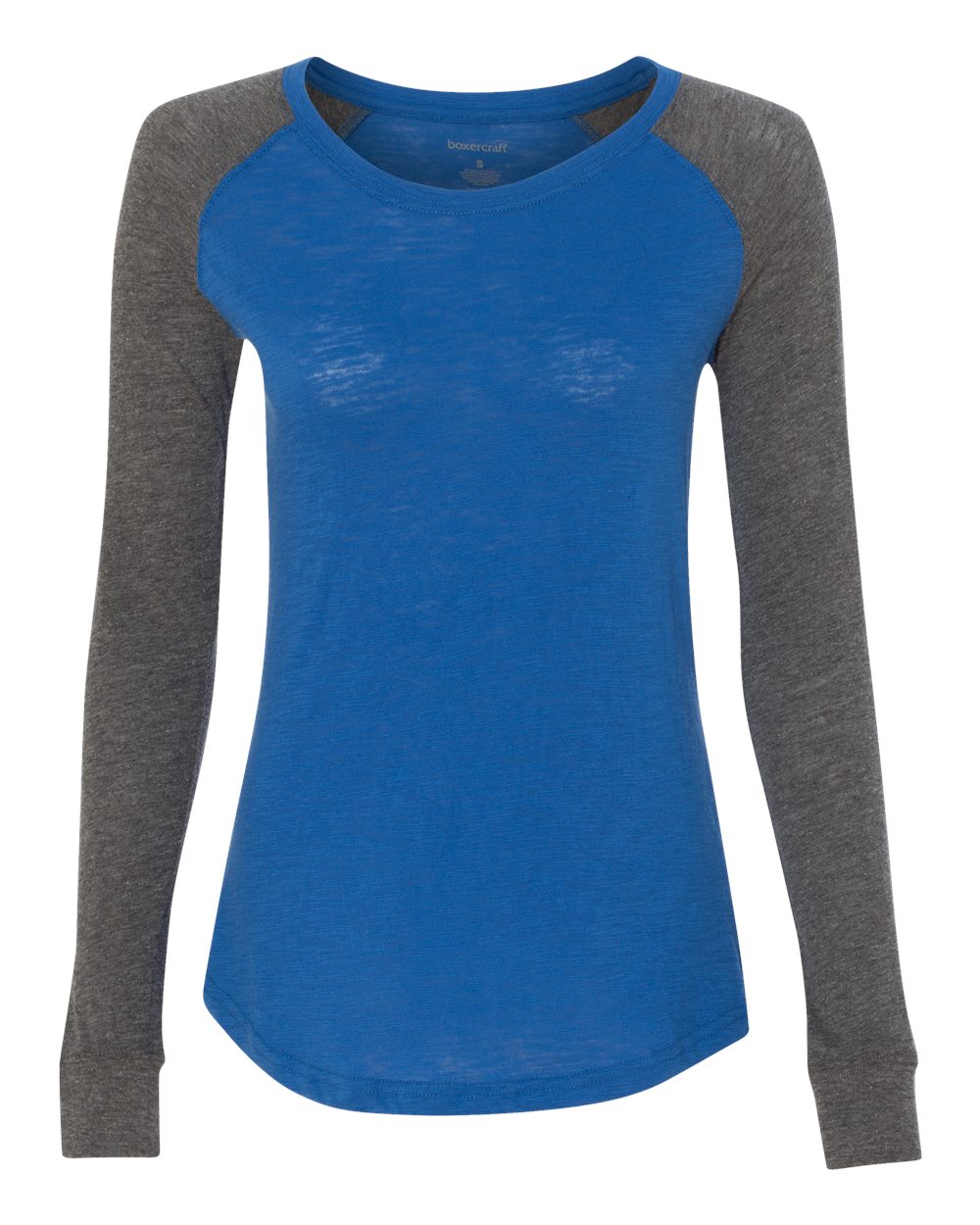 Women's Preppy Patch Slub Long Sleeve T-Shirt - T66 44