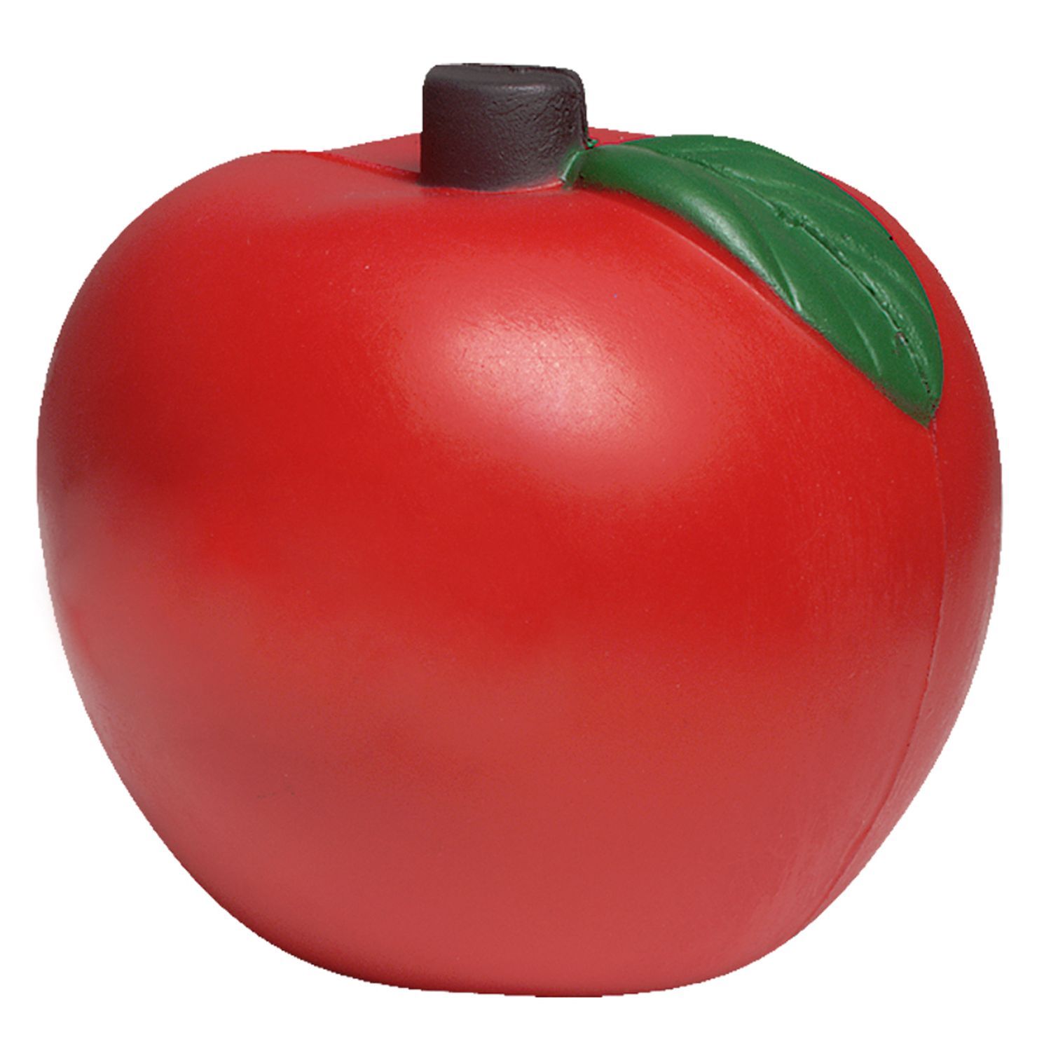 Red Apple Stress Shape With Green Leaves 3