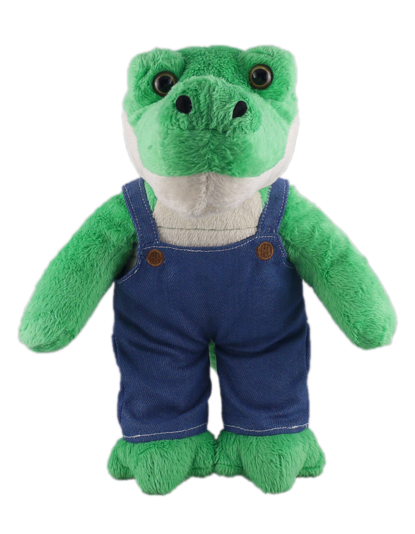 Soft Plush Stuffed Alligator in denim overall.
