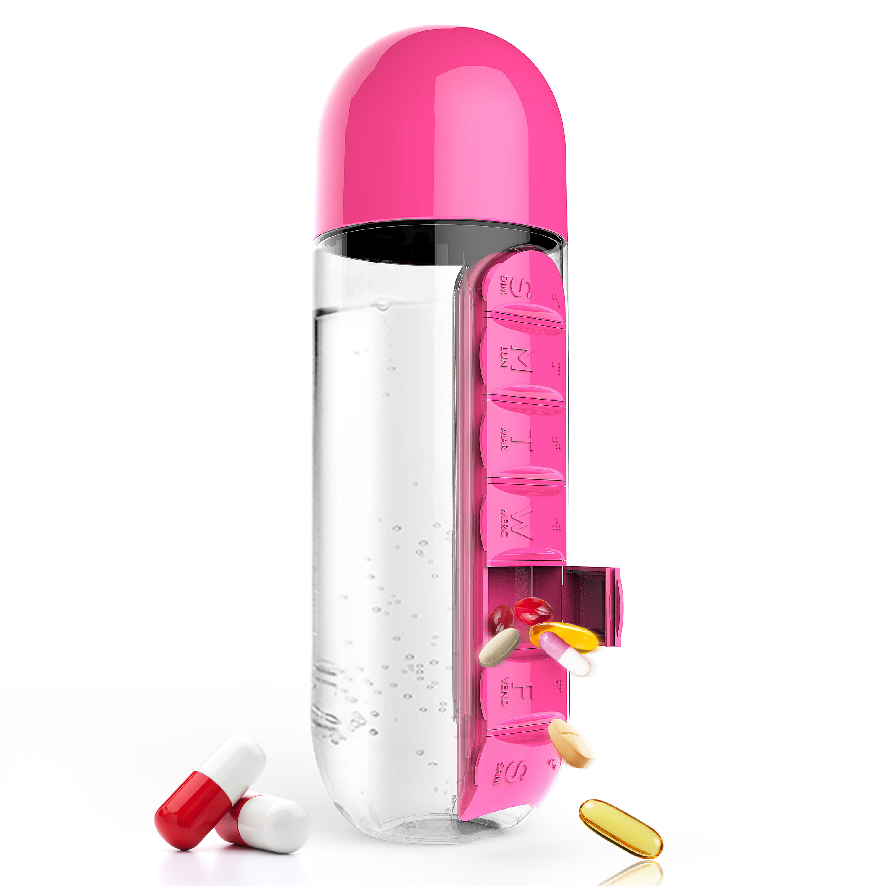 20 oz In Style Pill Organizer Water Bottle 14