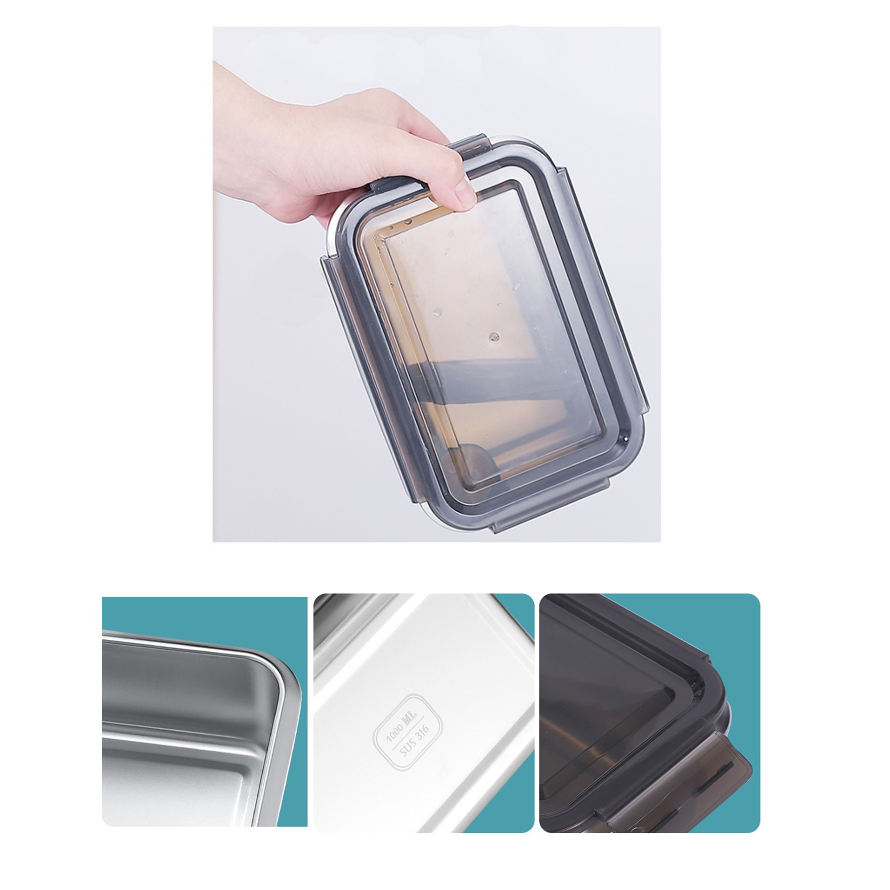 33Oz Portable Rectangular Lunch Box 2