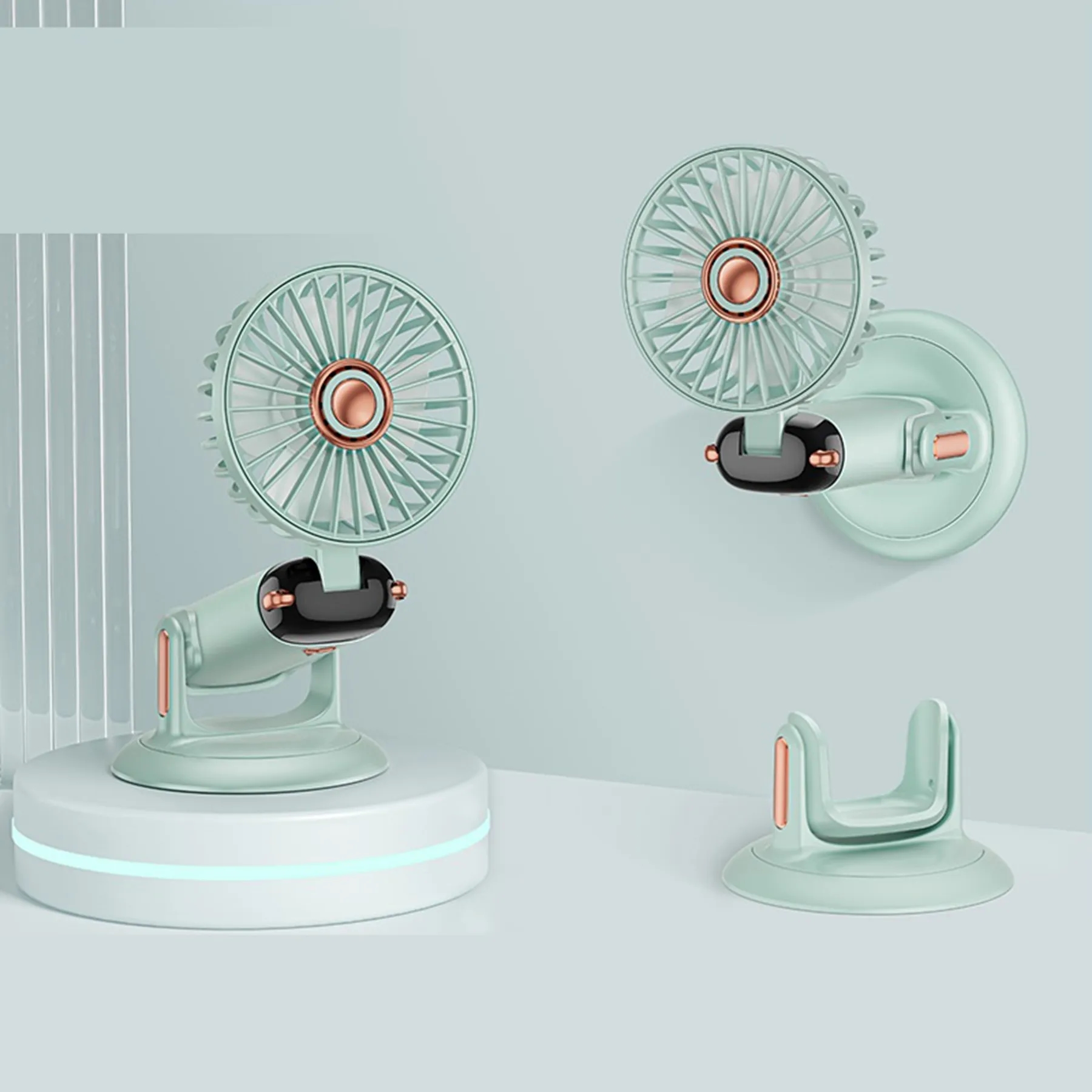 2400 mAh Foldable USB Rechargeable  LED Display Handheld Fan 1