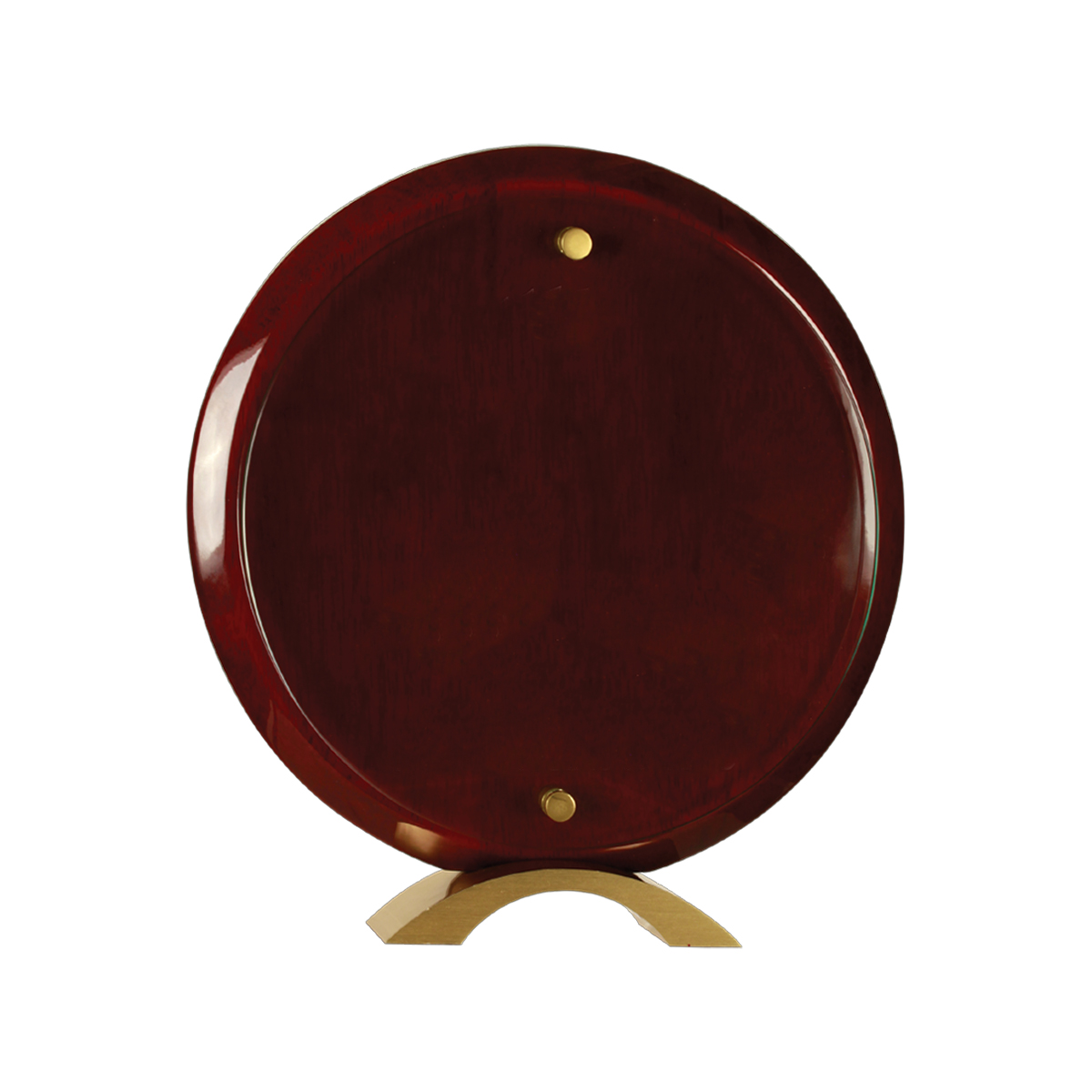 10" Round Rosewood Piano Finish Floating Jade Glass Standup 2