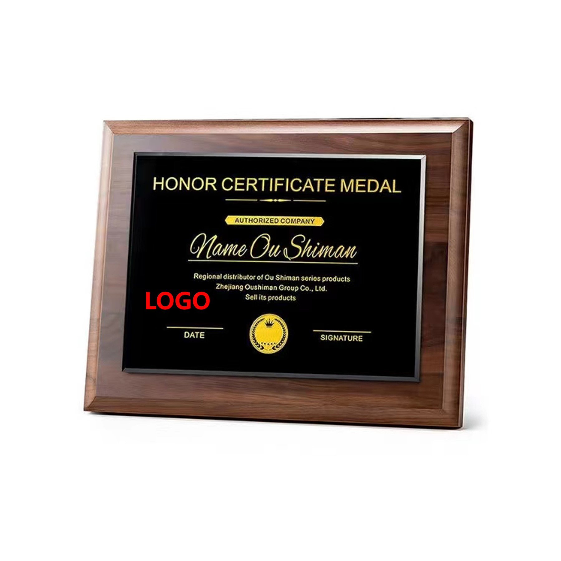 Customize Walnut Certificate Award Plaque (direct import) 2