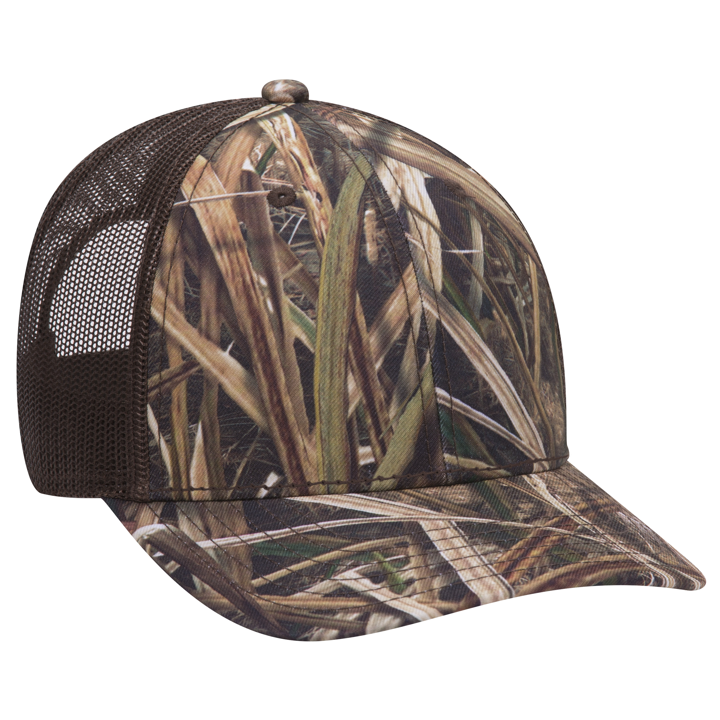 OTTO CAP Mossy Oak Camouflage Superior Polyester Twill 6 Panel Low Profile Mesh Back Baseball Cap