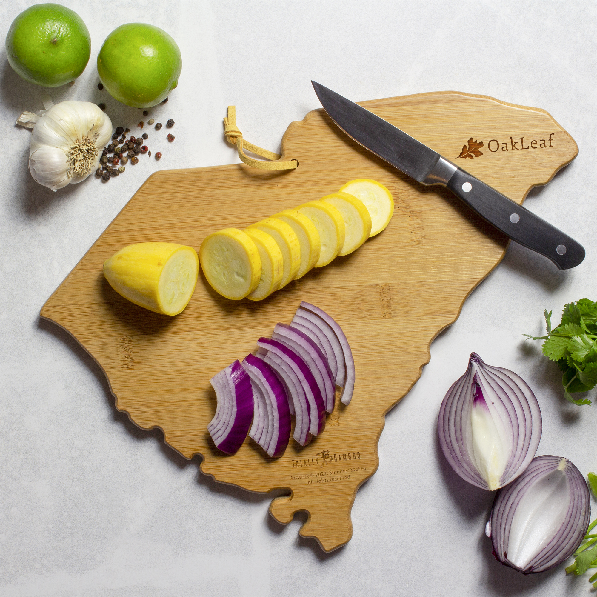 South Carolina State Shaped Serving and Cutting Board with Artwork by Summer Stokes 4