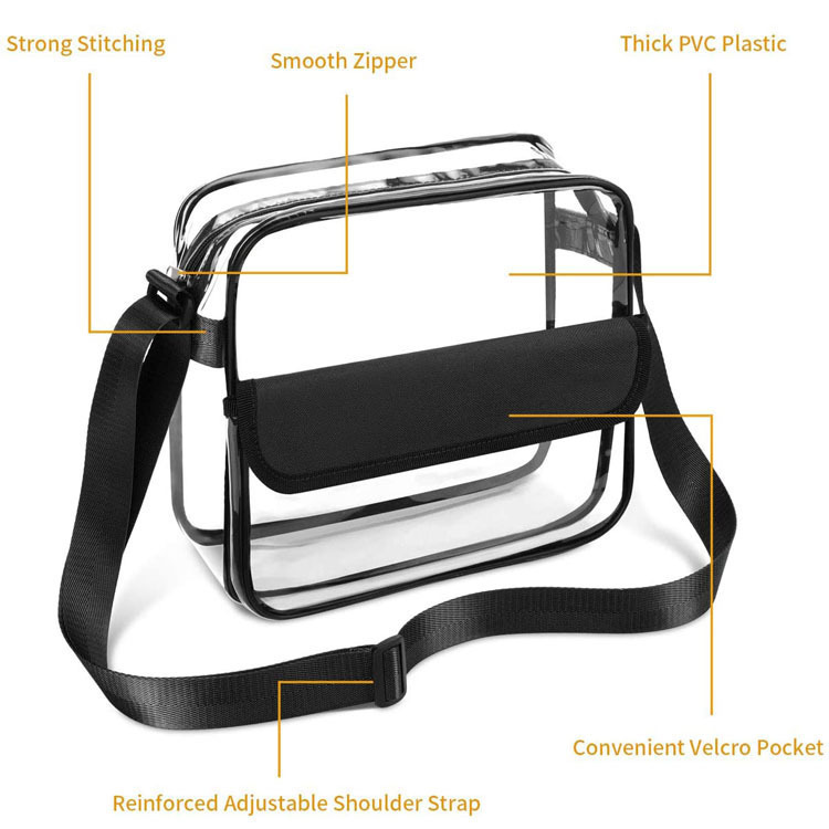 Clear PVC Stadium Crossbody Zipper Bag 4