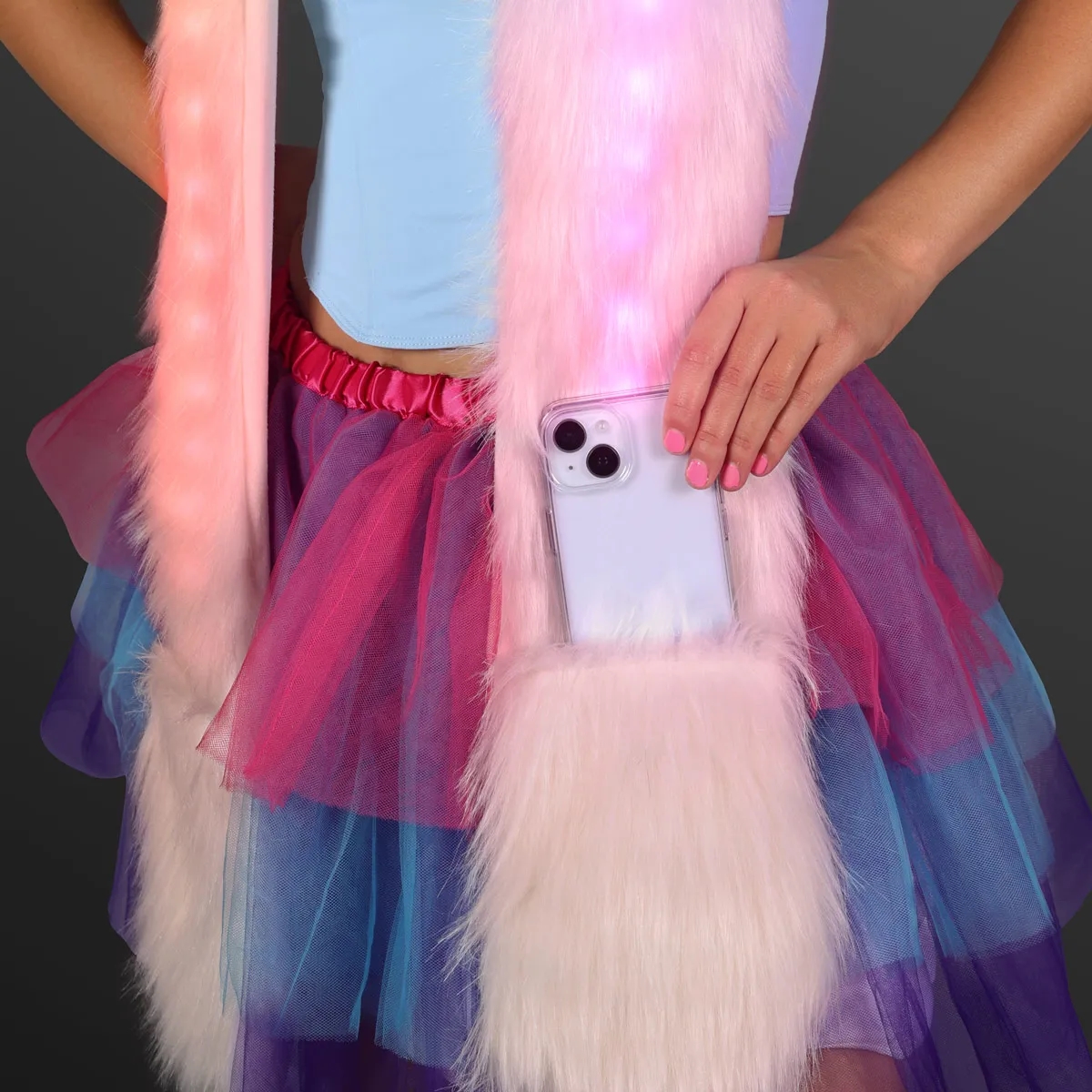 Faux Fur Hood Light Up Ears & Paws 5