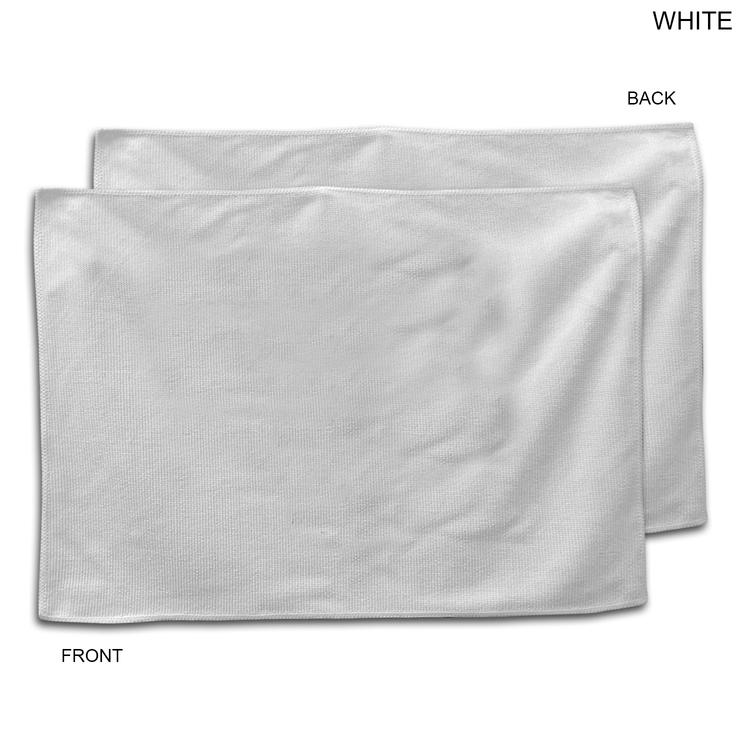 48 Hr Quick Ship - White Microfiber Dri-Lite Terry Sponsorship Rally Towel, 12x18, Sublimated 7