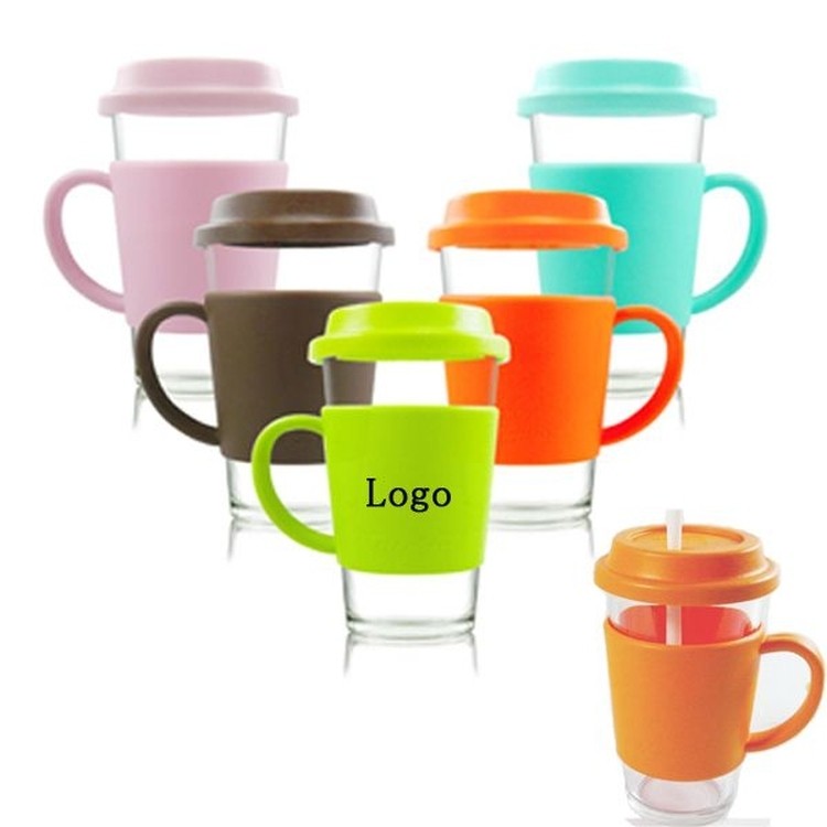 Color Banded Glass Mug - 13 Oz. 2
