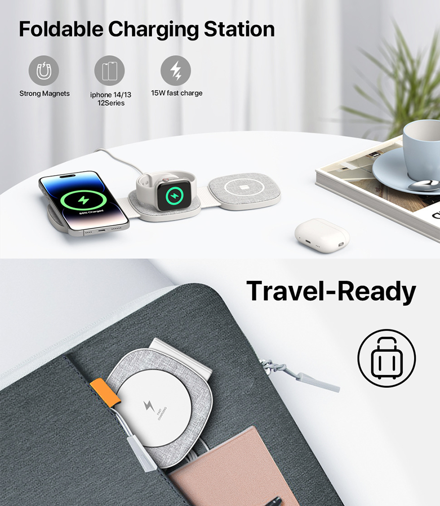 3 In 1 Cloth Multi-functional Magnetic Wireless Chargers 3