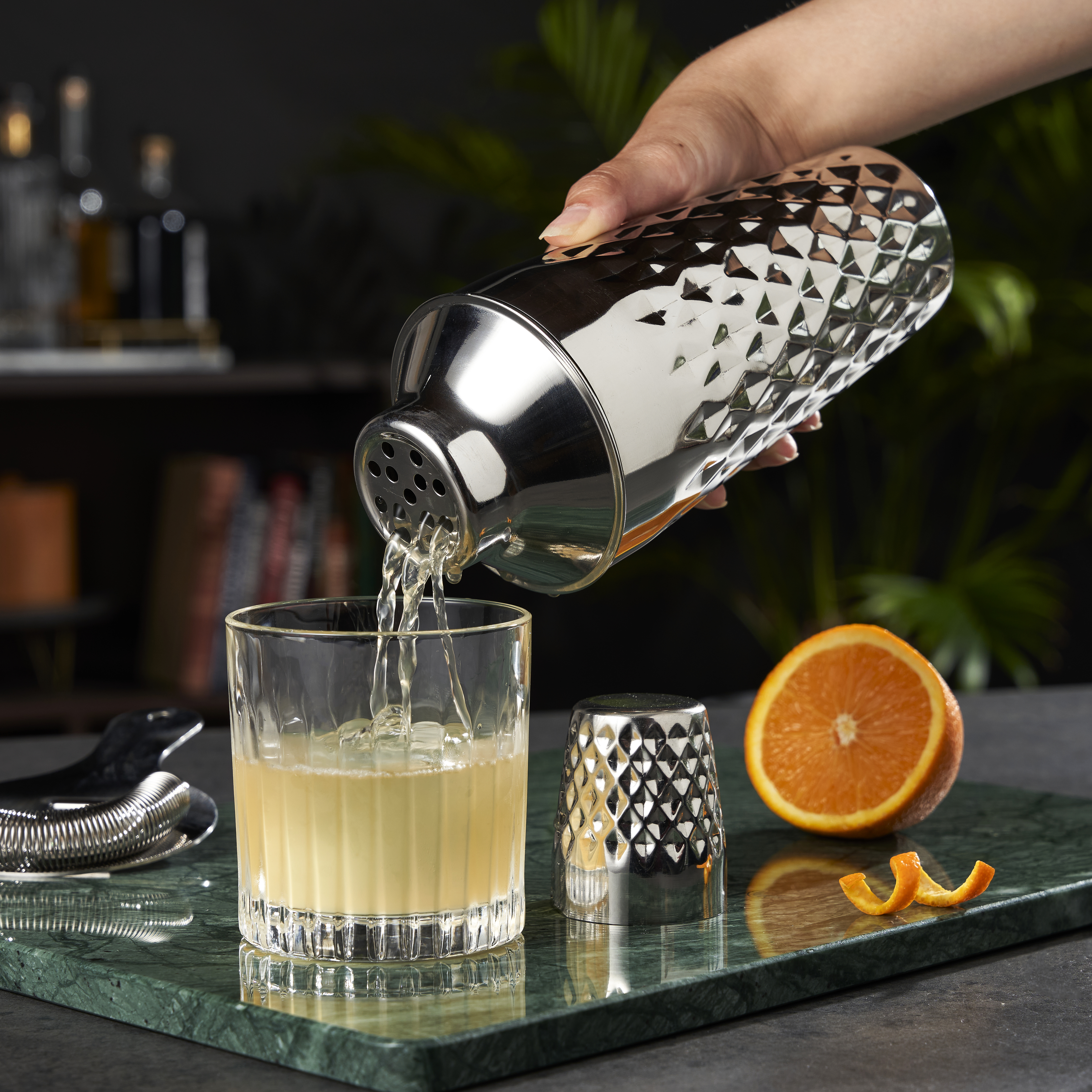 Viski® Stainless Steel Faceted Cocktail Shaker 10