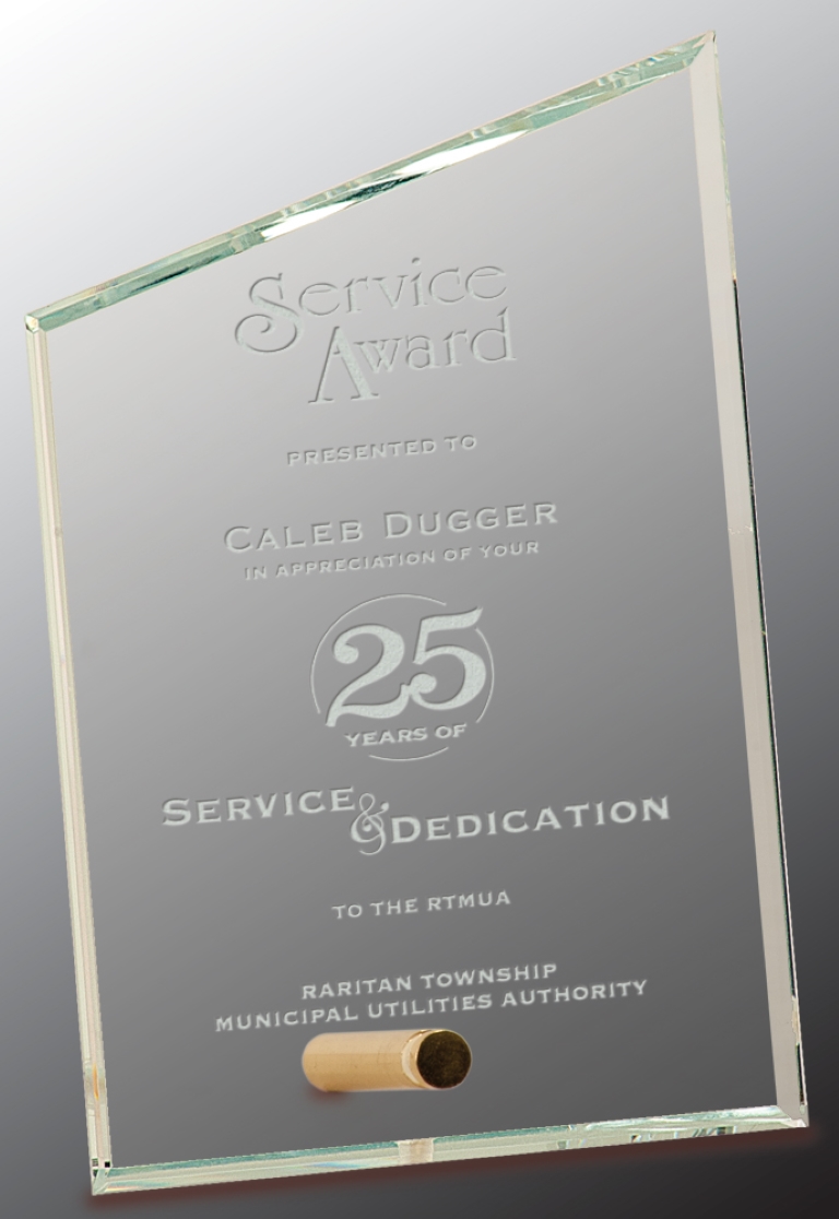 4" x 6" Clear Slant Rectangle CrystalEdge Glass Award