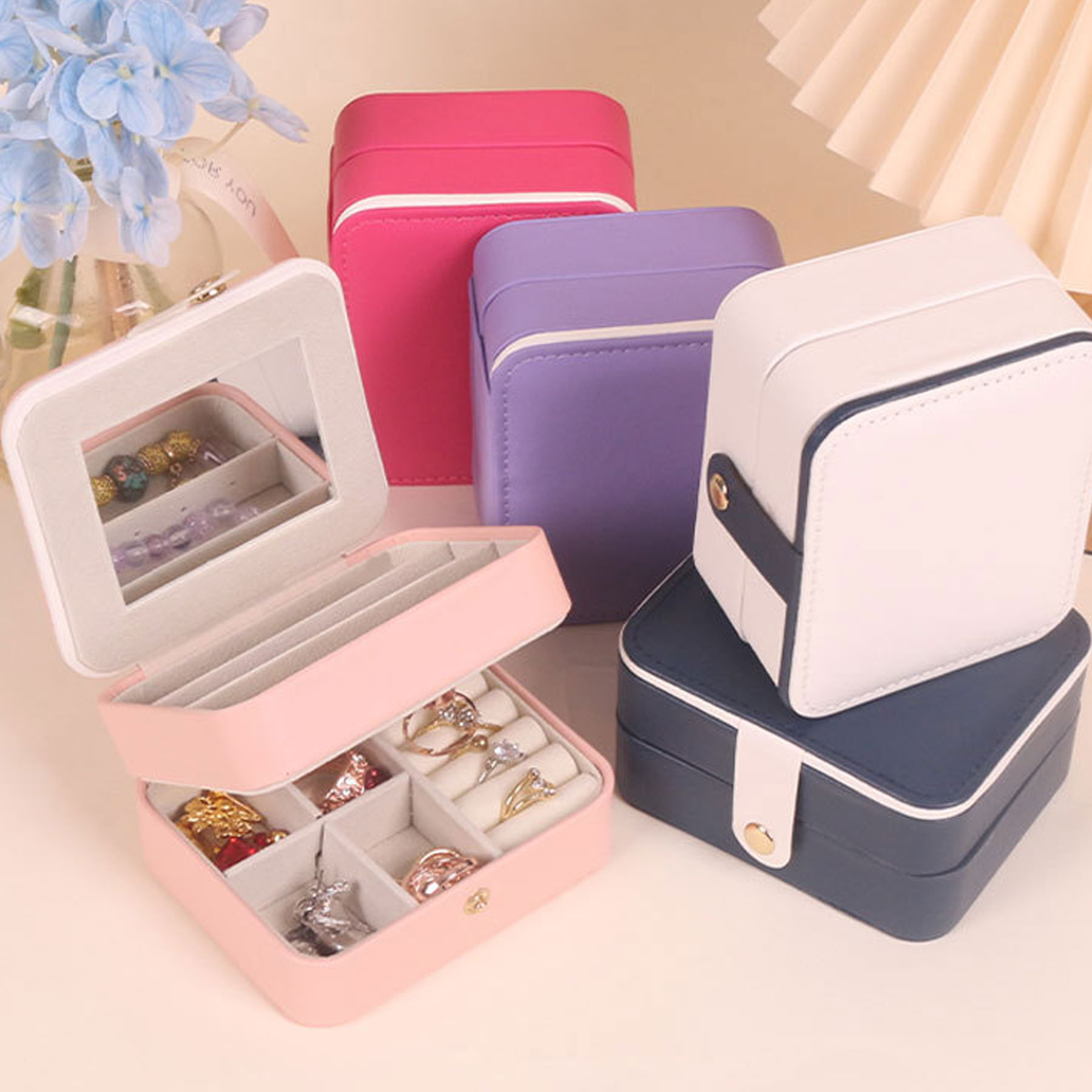 Multifunctional Leather Jewelry Box 8