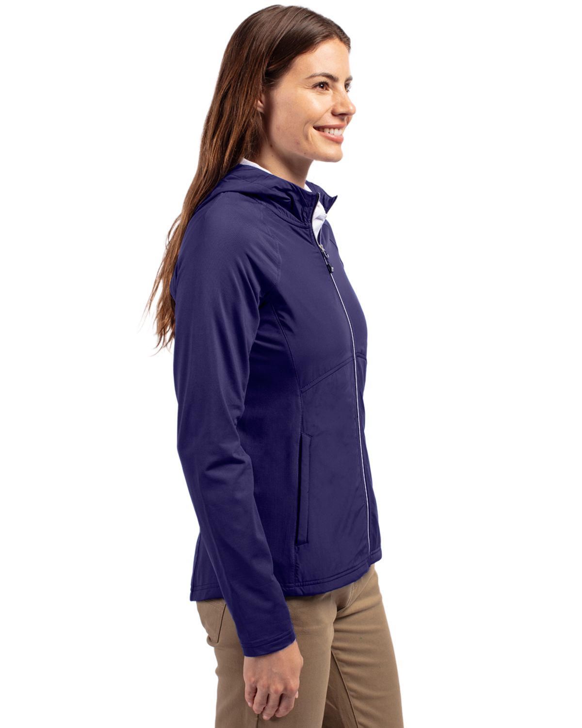 Cutter & Buck Adapt Recycled Soft Knit Stretch Womens Hybrid Full Zip Jacket 15
