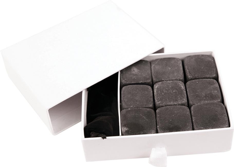Whiskey Stone Set with Black Velvet Pouch. 2