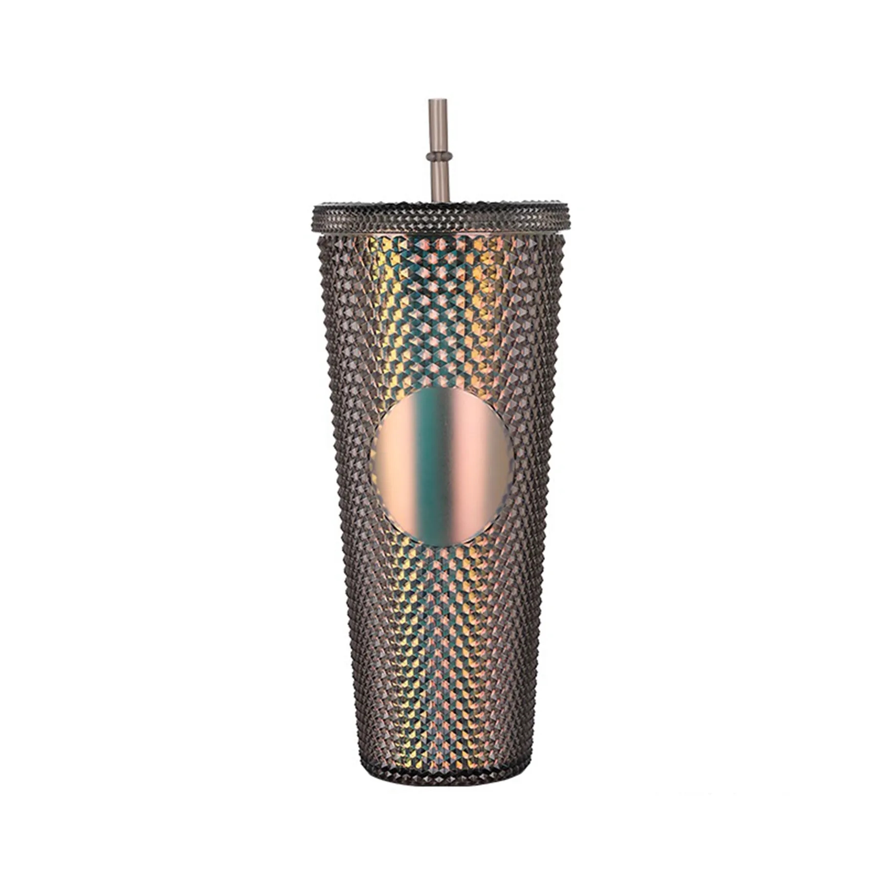 24 Oz. Plastic Magic Color Double Wall Tumbler with Straw 12