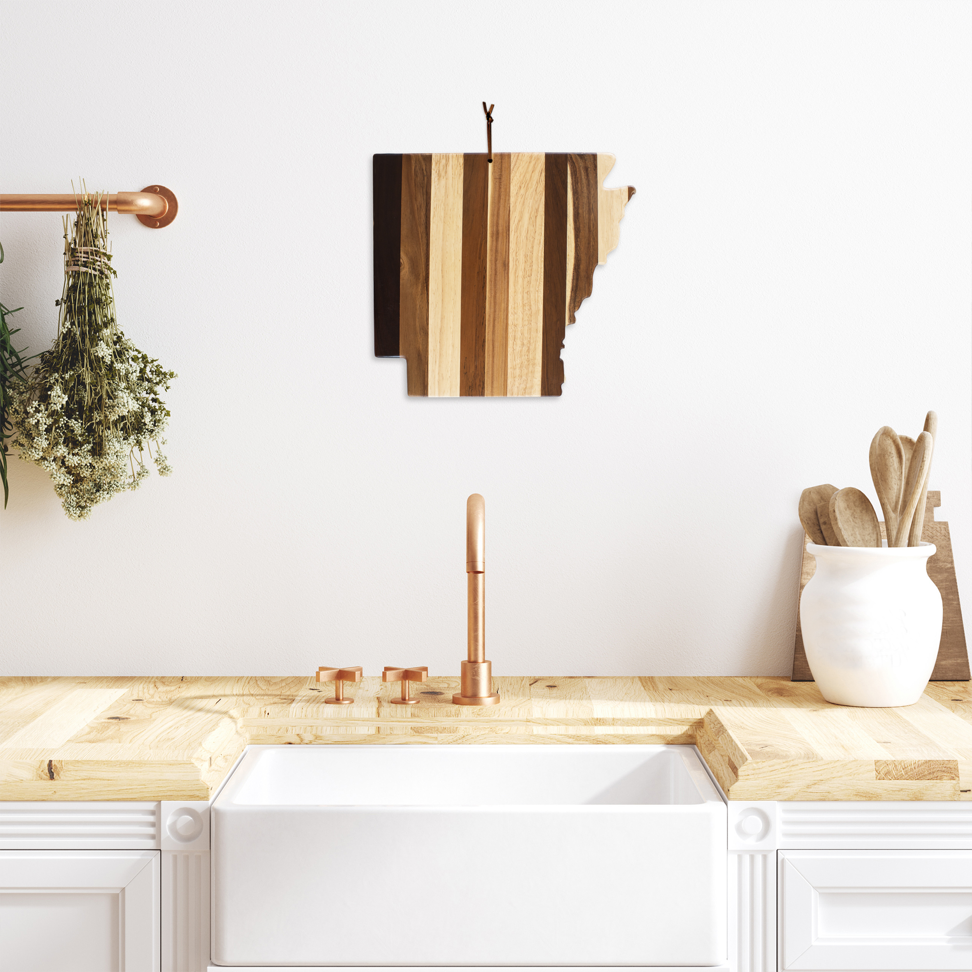Rock & Branch® Shiplap Series Arkansas State Shaped Wood Serving and Cutting Board 8