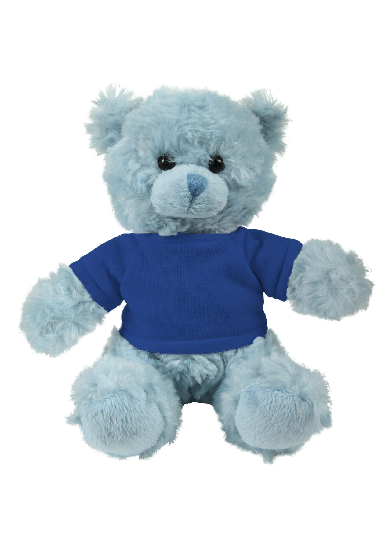 soft plush Blue Curly Sitting Bear with t-shirt 17