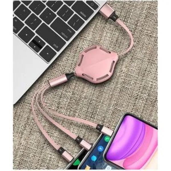 Multi USB Charging Cable Retractable 3in1 Universal Charger 5