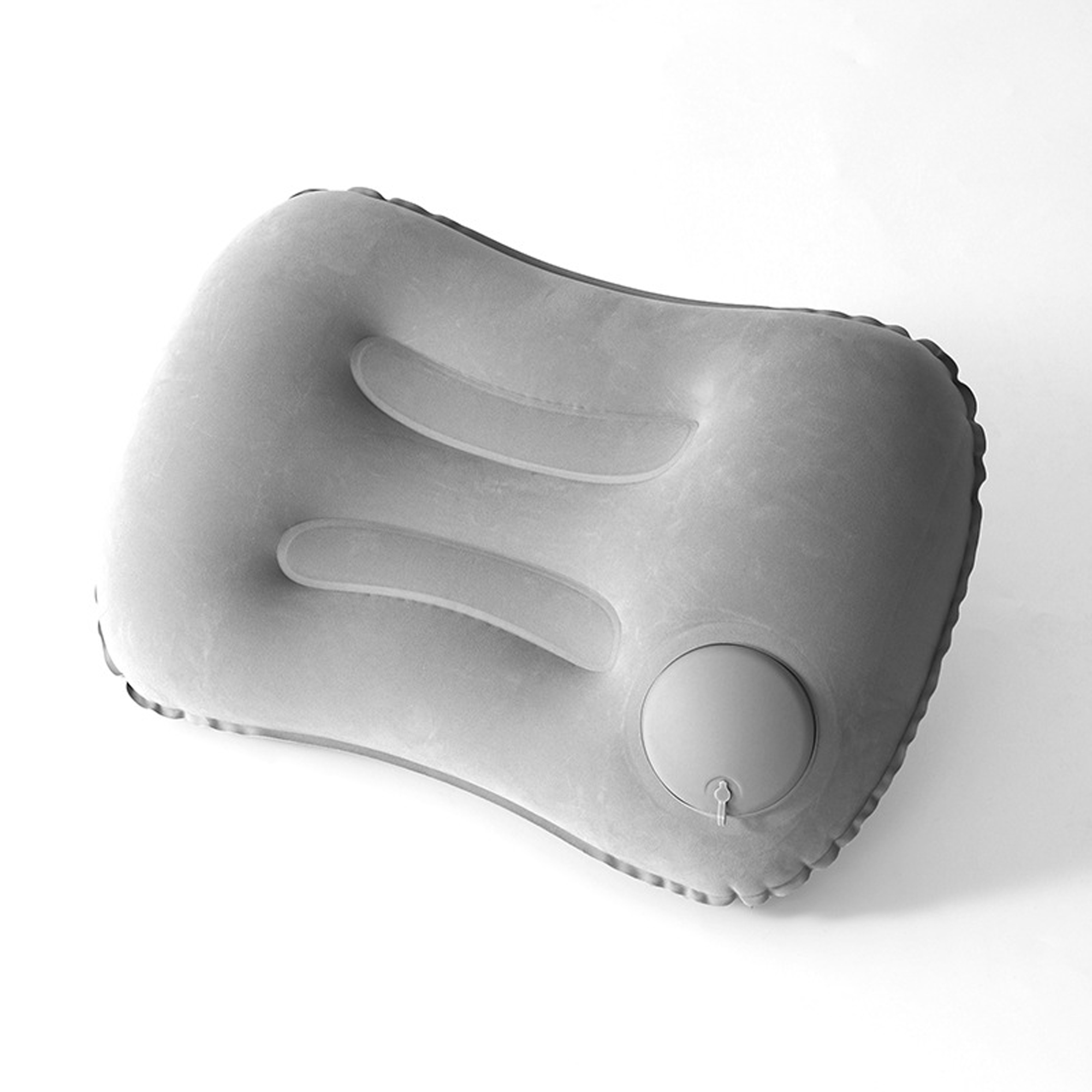 Press-to-Inflate Portable Flocked Square Pillow 7