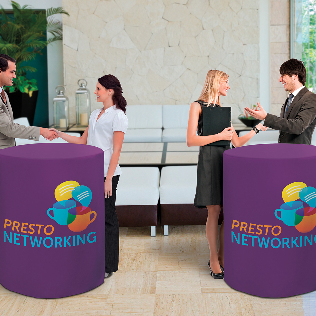 Bar-Height Round Fitted Table Throw (Full-Color Full Bleed) 3