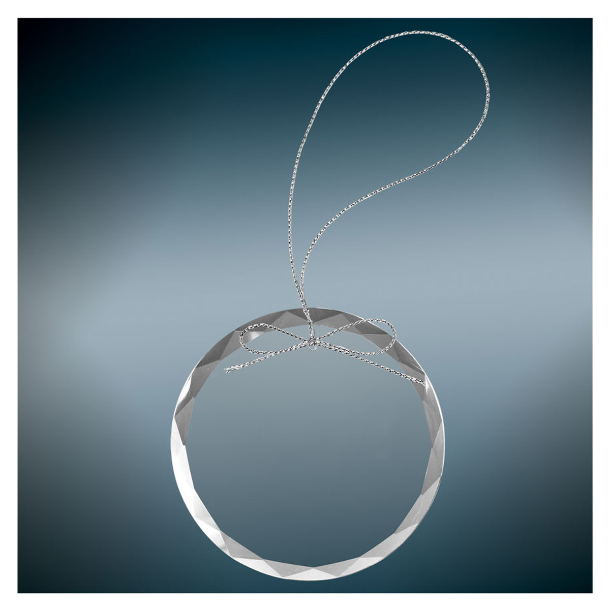 3 1/4" Round Clear Glass Ornament 3