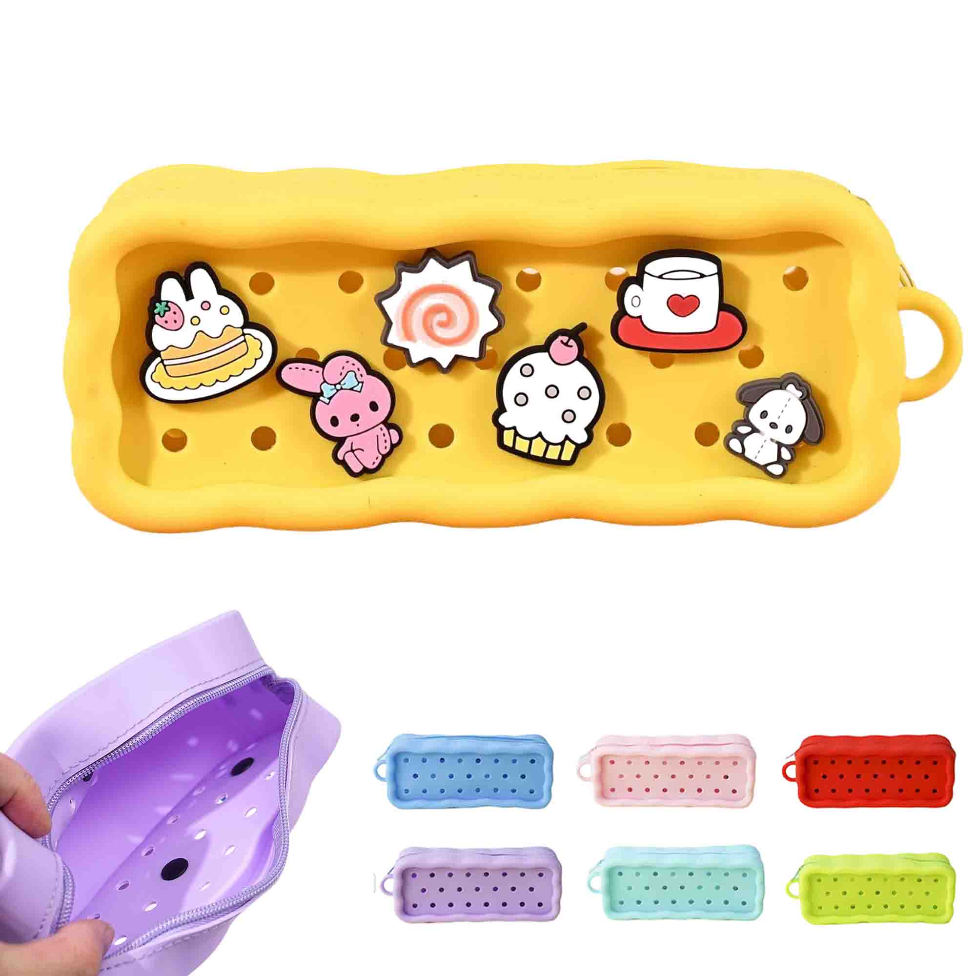 Silicone Pen Case Makeup Brush Holder With Charms 1