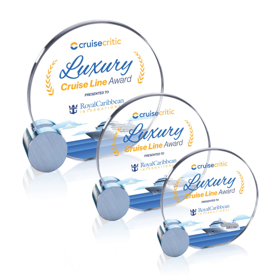 Verdunn VividPrint™ Award - Starfire/Chrome Circle