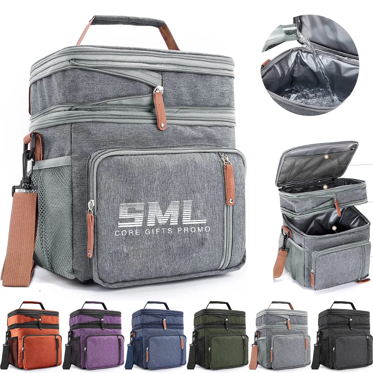 Double Compartment Insulated Cooler Lunch Bag 2